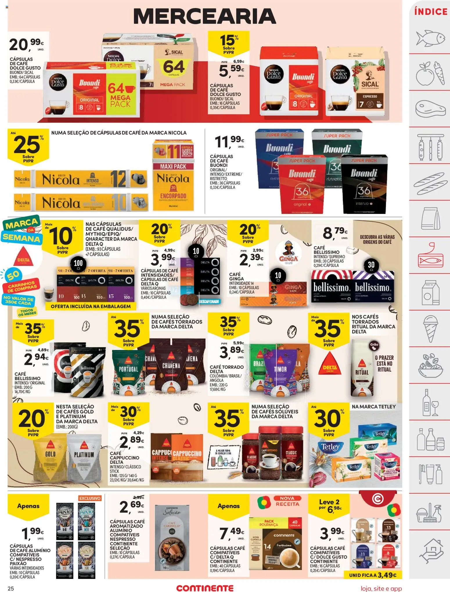 Continente folheto │ válido de 11.11.2025 | Página: 25 | Produtos: Cafe buondi, Cápsulas café, Café, Dolce gusto