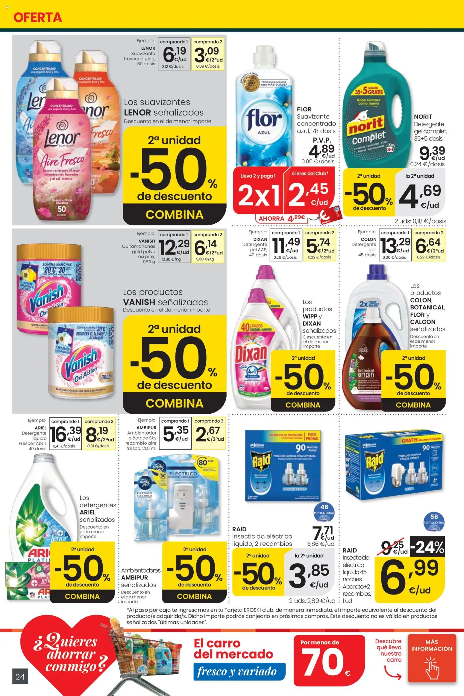 Eroski Quieres ahorrar conmigo Center │ válido desde el 16.04.2026 | Página: 24 | Productos: Polvo, Quitamanchas, Té, Ropa