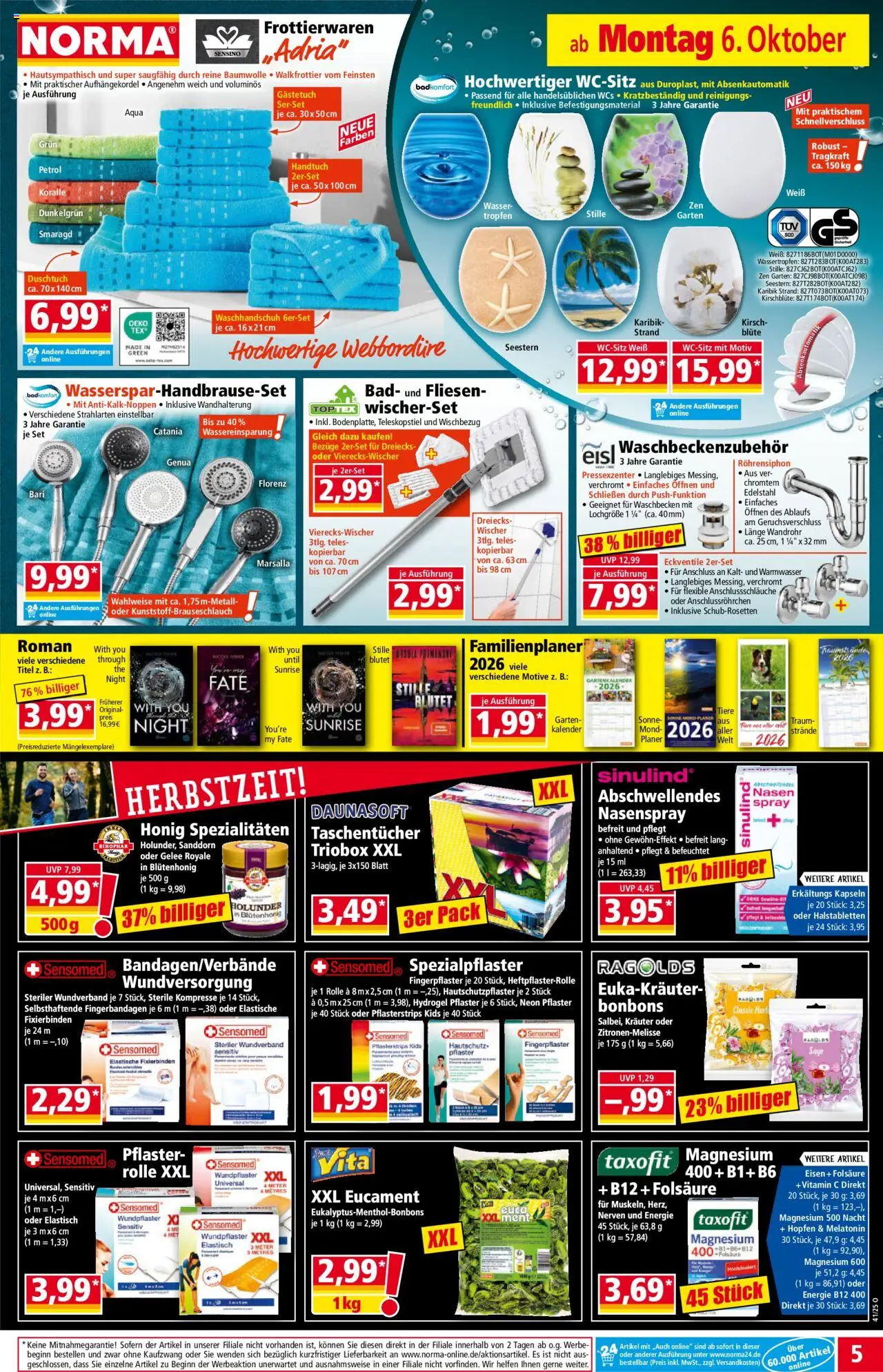 Norma Prospekt 	 – gültig ab 06.10.2025 | Seite: 5 | Produkte: Waschbecken, Bad, Wasser, Eis