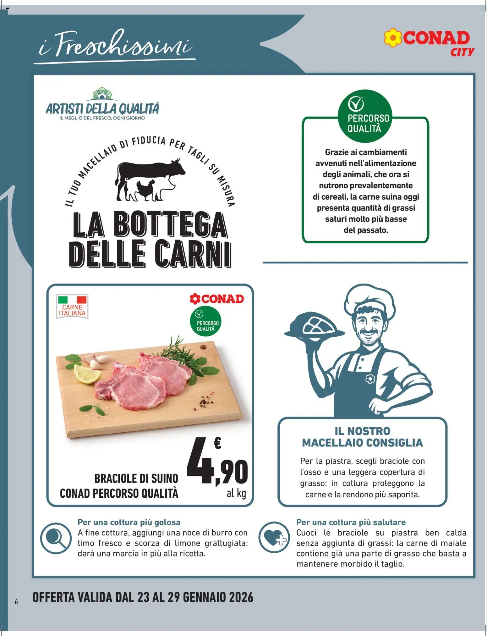 Volantino Conad del 23.01.2026 | Pagina: 6 | Prodotti: Maiale, Suino, Limone, Burro