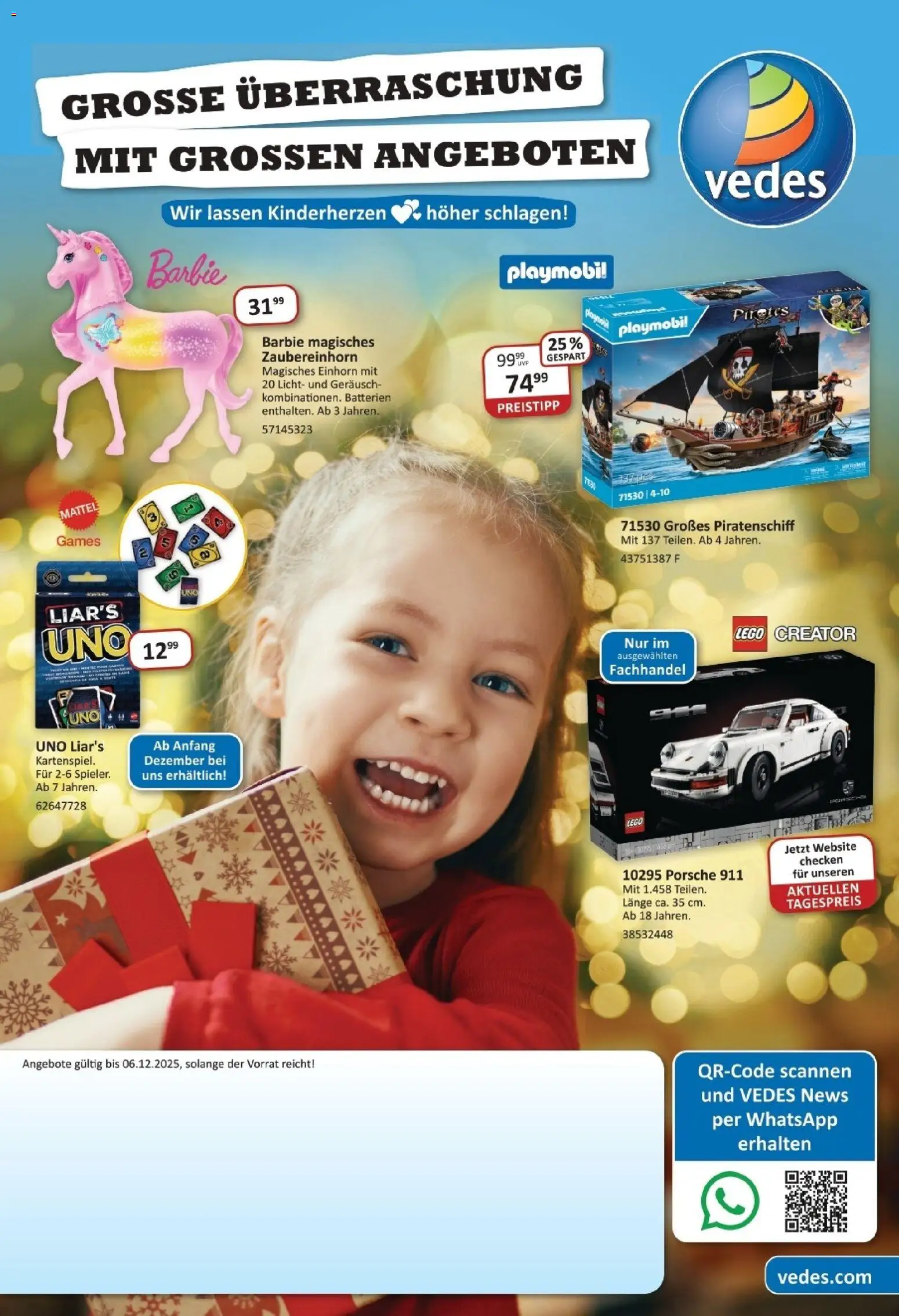 Vedes Weihnachtsflyer  – gültig ab 19.11.2025 | Seite: 1 | Produkte: Batterien