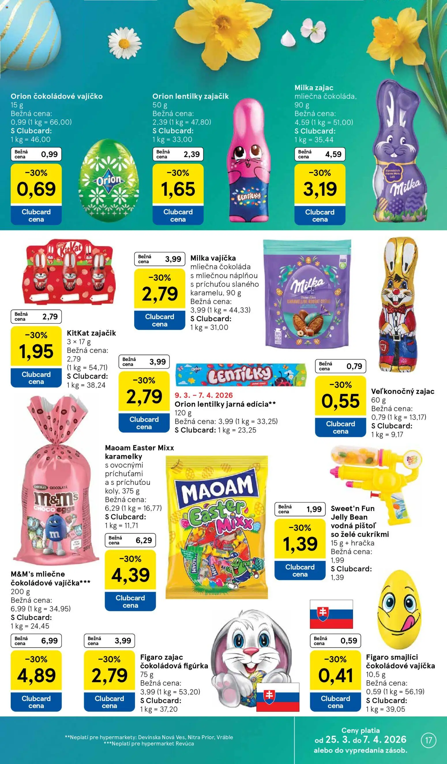 Nové Tesco akcie – leták je platný od 25.03.2026 | Strana: 17 | Produkty: Čokoláda, Milka