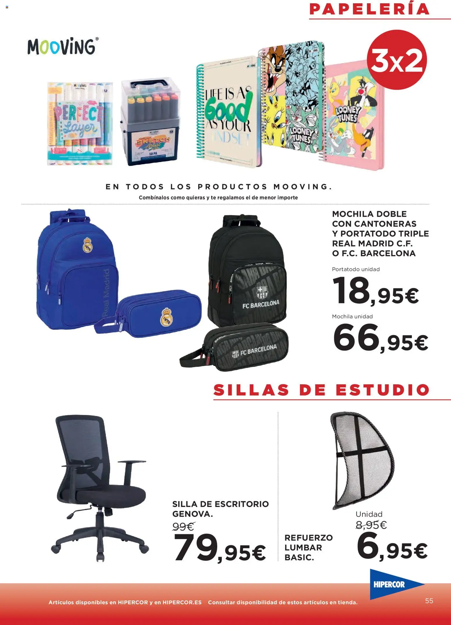 Hipercor catálogo │ válido desde el 25.03.2026 | Página: 55 | Productos: Mochila, Té, Silla de escritorio, Silla