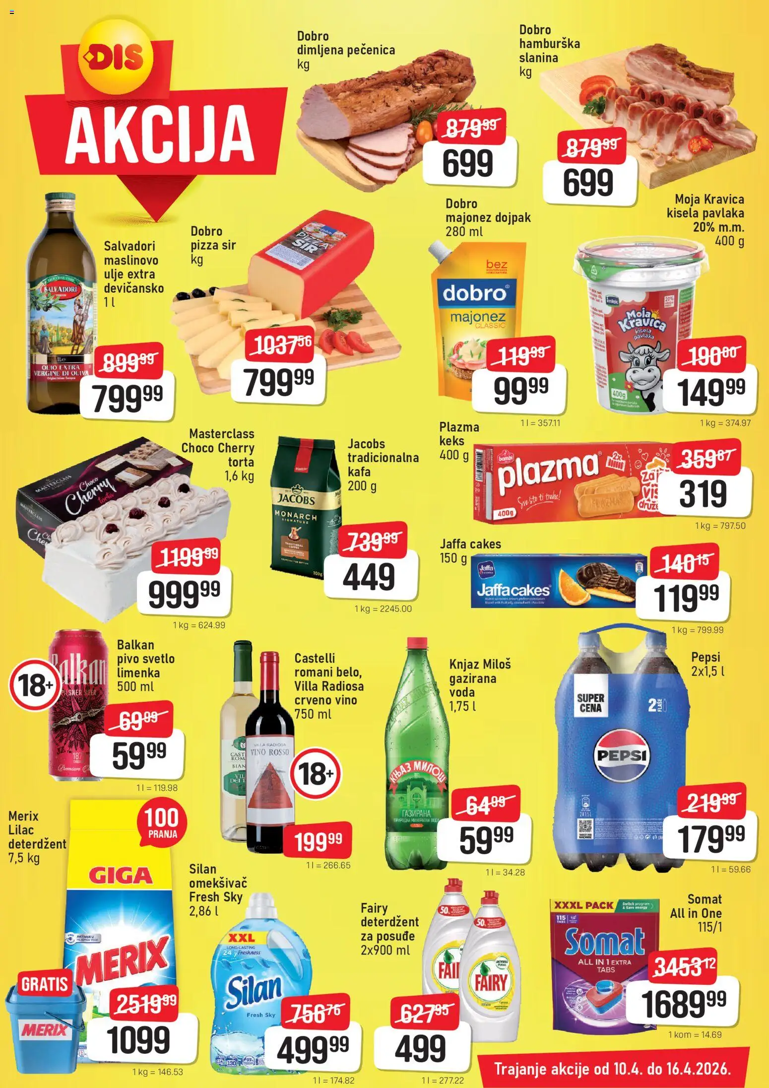 Super DIS katalog - važi od 10.04.2026 | Strana: 2 | Proizvode: Kisela pavlaka, Moja kravica, Ulje, Maslinovo ulje