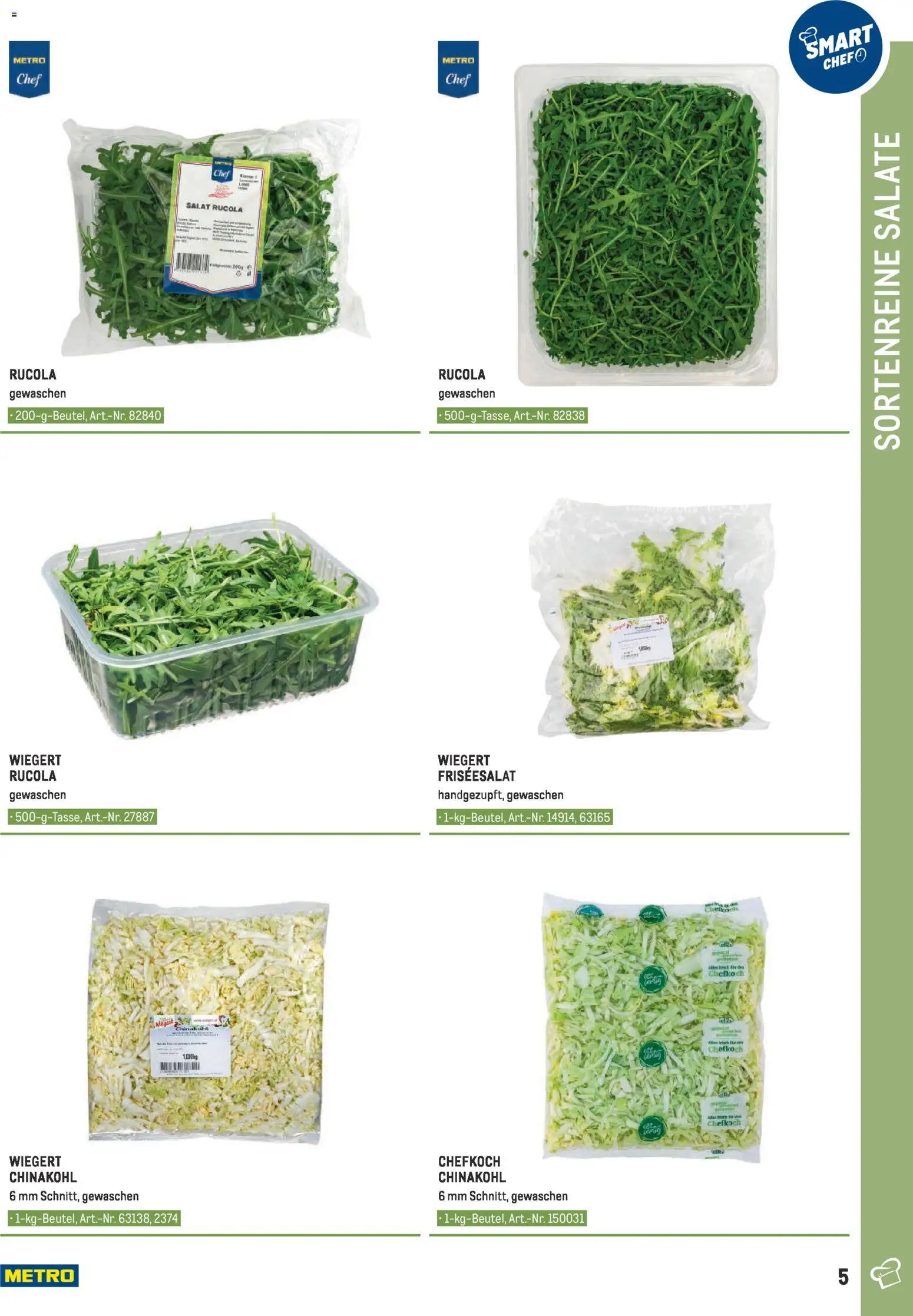 Metro angebote - Smart Chef Obst & Gemüse gültig ab 26.03.2026 | Seite: 5 | Produkte: Salat, Chinakohl