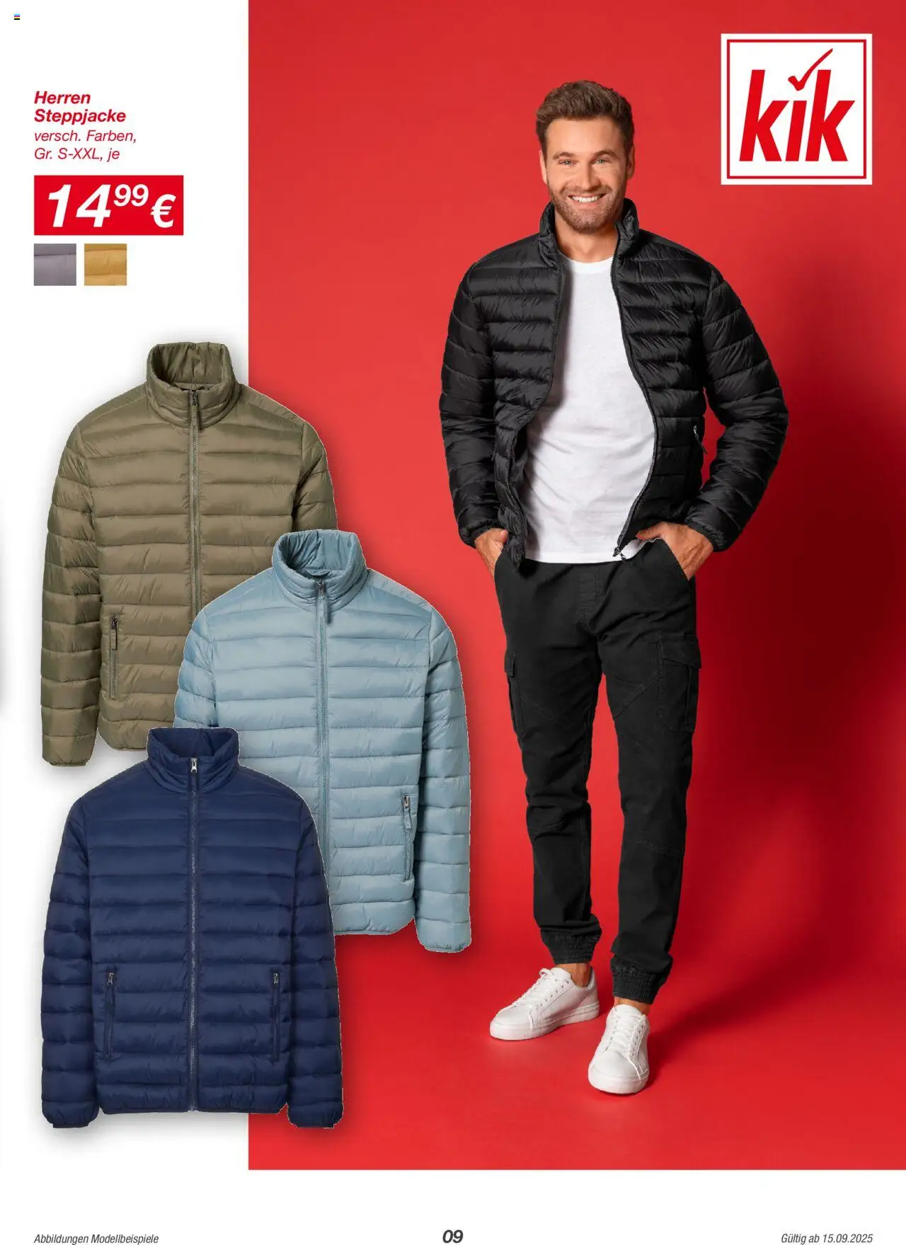 Kik Prospekt – gültig ab 15.09.2025 | Seite: 9 | Produkte: Steppjacke
