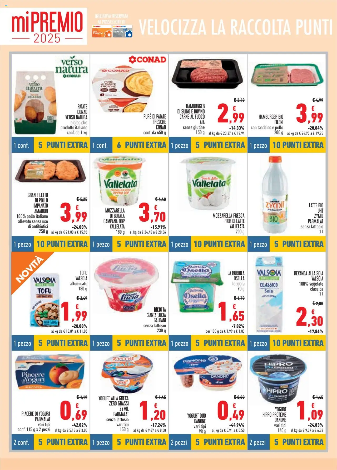 Volantino Conad del 09.10.2025 | Pagina: 8 | Prodotti: Patate, Tofu, Hamburger, Robiola