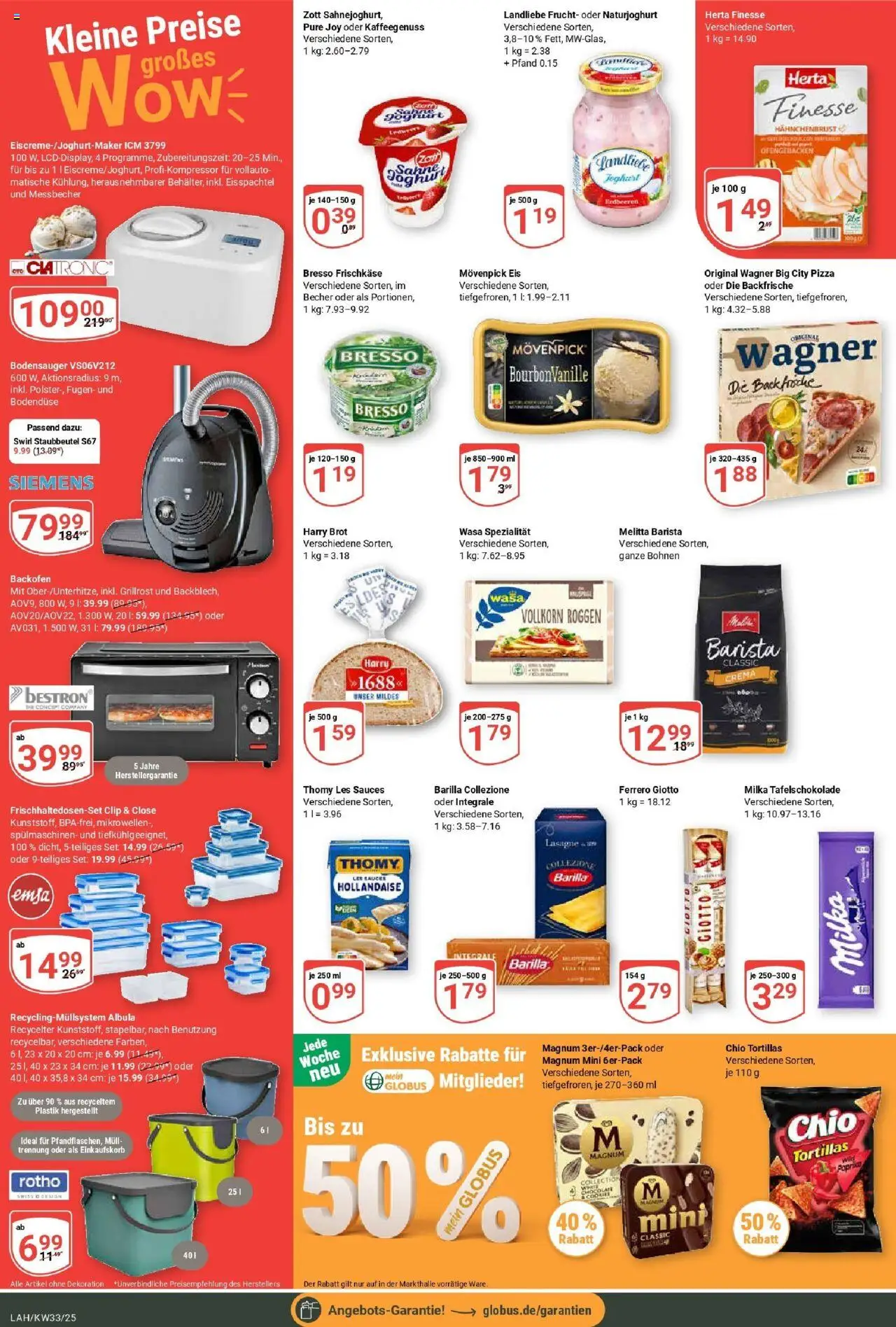 Globus prospekt Lahnstein	 - gültig ab dem 11.08.2025 | Seite: 6 | Produkte: Thomy les sauces, Backofen, Herta finesse, Eis