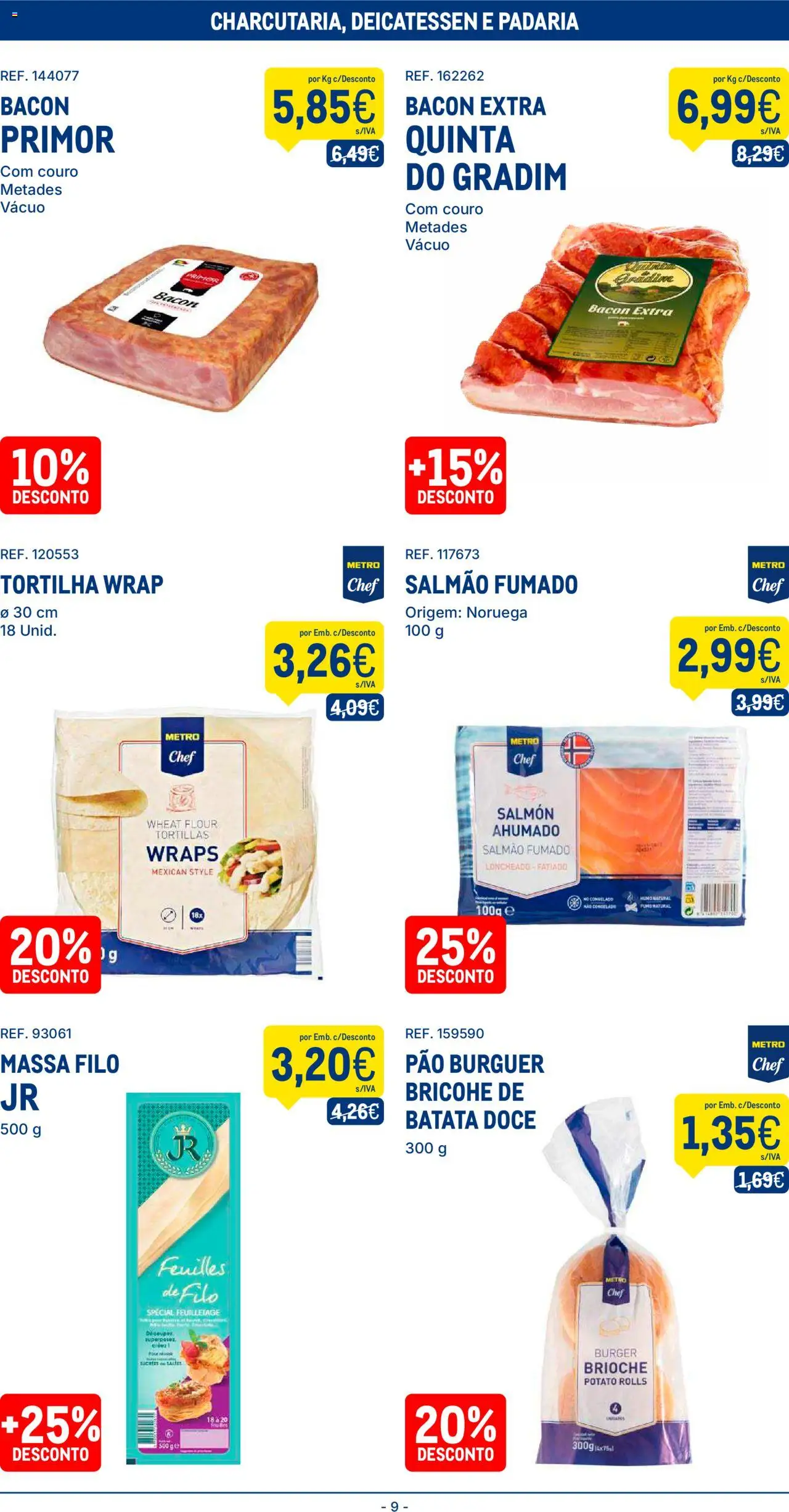 Makro folheto │ válido de 09.09.2025 | Página: 9 | Produtos: Batata, Bacon, Padaria, Massa