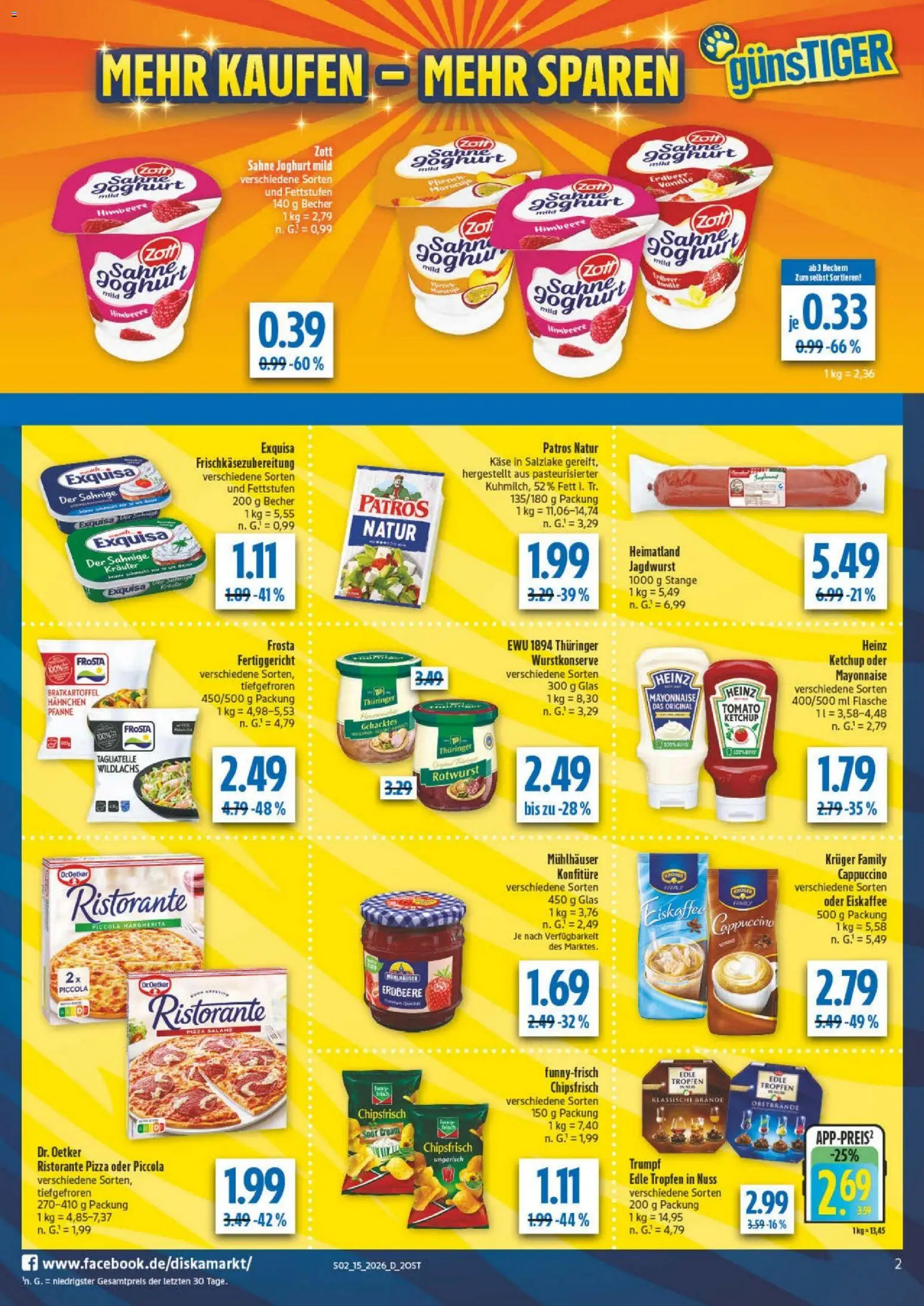 Diska - Diska Angebote Sachsen-Thüringen KW15 – gültig ab 07.04.2026 | Seite: 2 | Produkte: Pfirsich, Himbeere, Pizza, Sahne