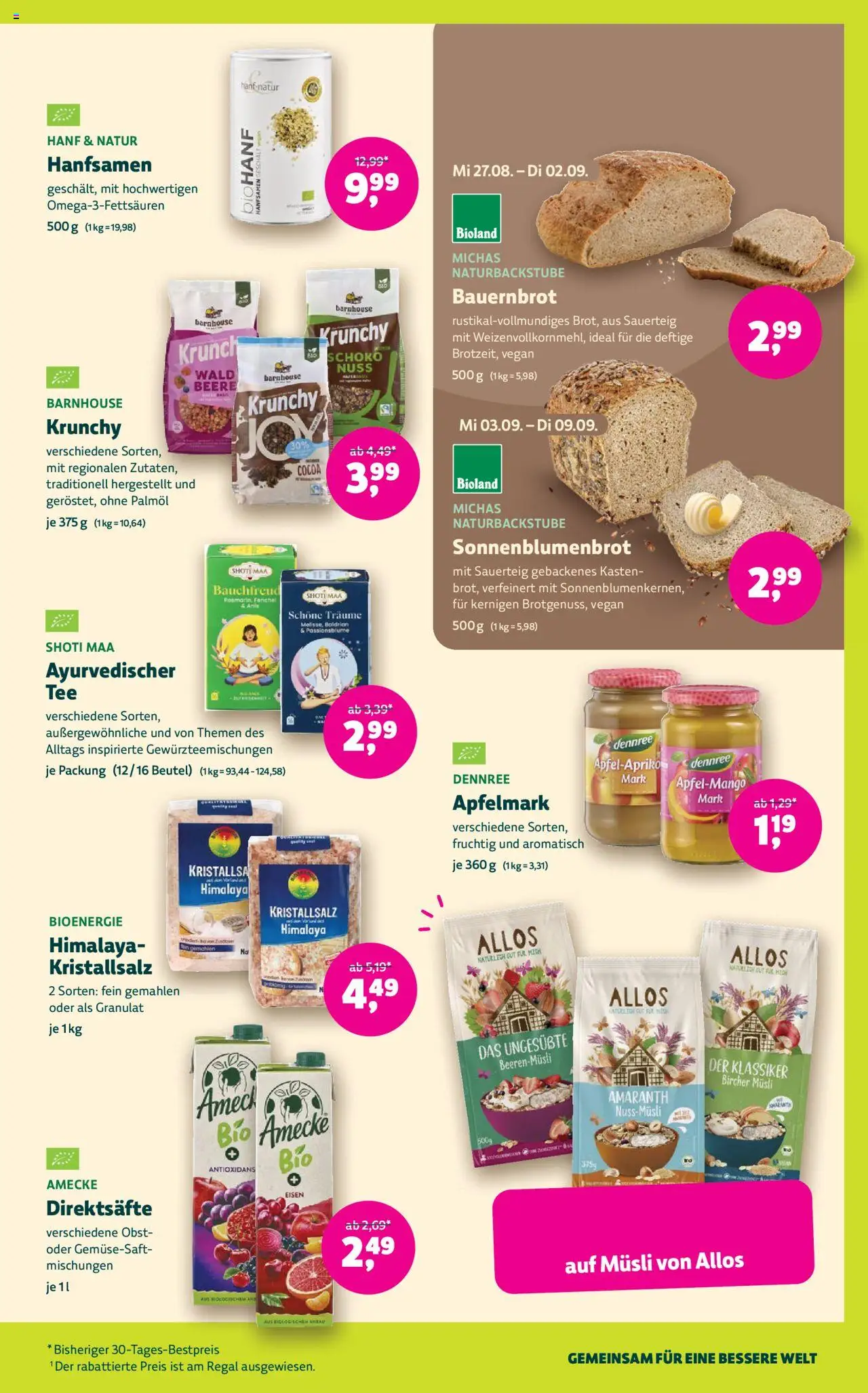 Denns BioMarkt Angebote - gültig ab dem 27.08.2025 | Seite: 9 | Produkte: Musli, Regal, Obst