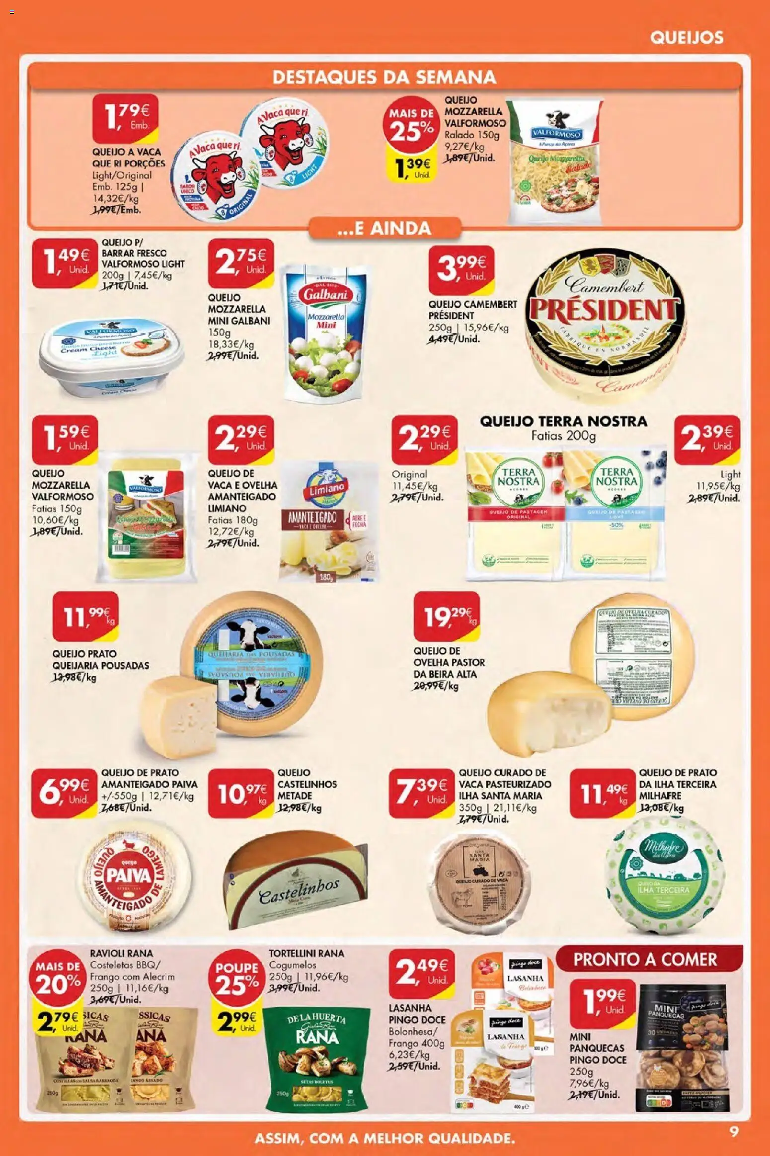 Pingo Doce Poupe Esta Semana Açores │ válido de 05.03.2026 | Página: 9 | Produtos: Frango, Cream cheese, Lasanha, Cogumelos