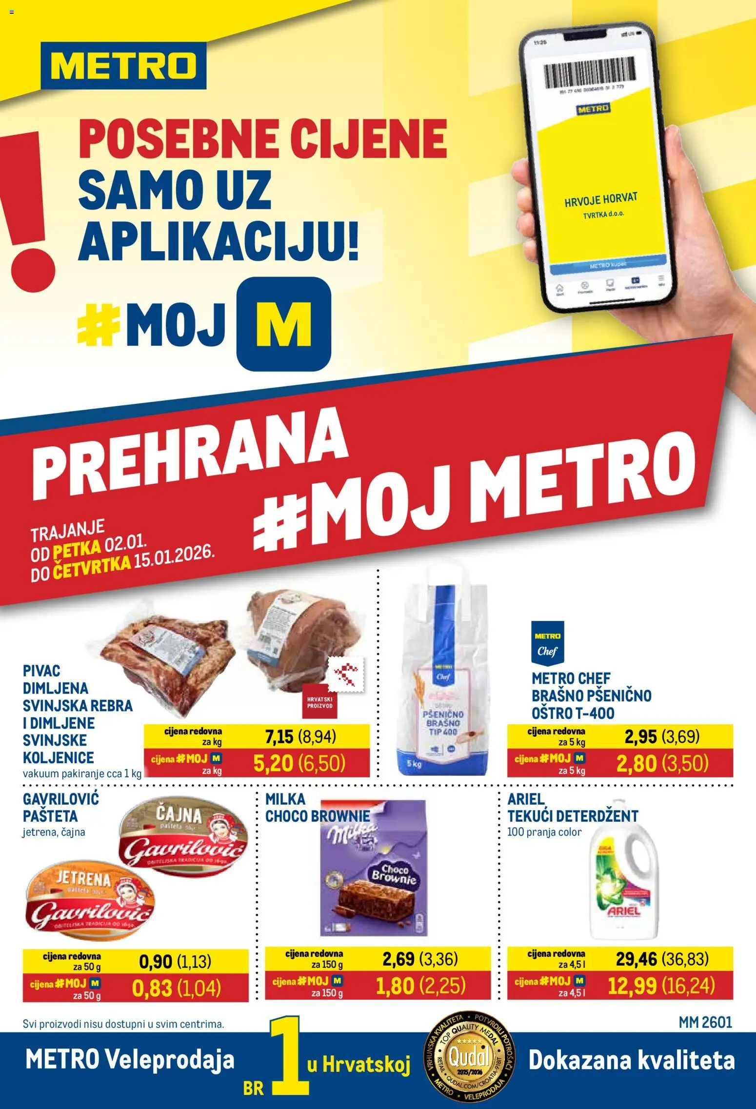 Metro katalog | vrijedi od 02.01.2026 | Stranica: 1 | Proizvodi: Deterdžent, Tekući deterdžent, Milka, Ariel