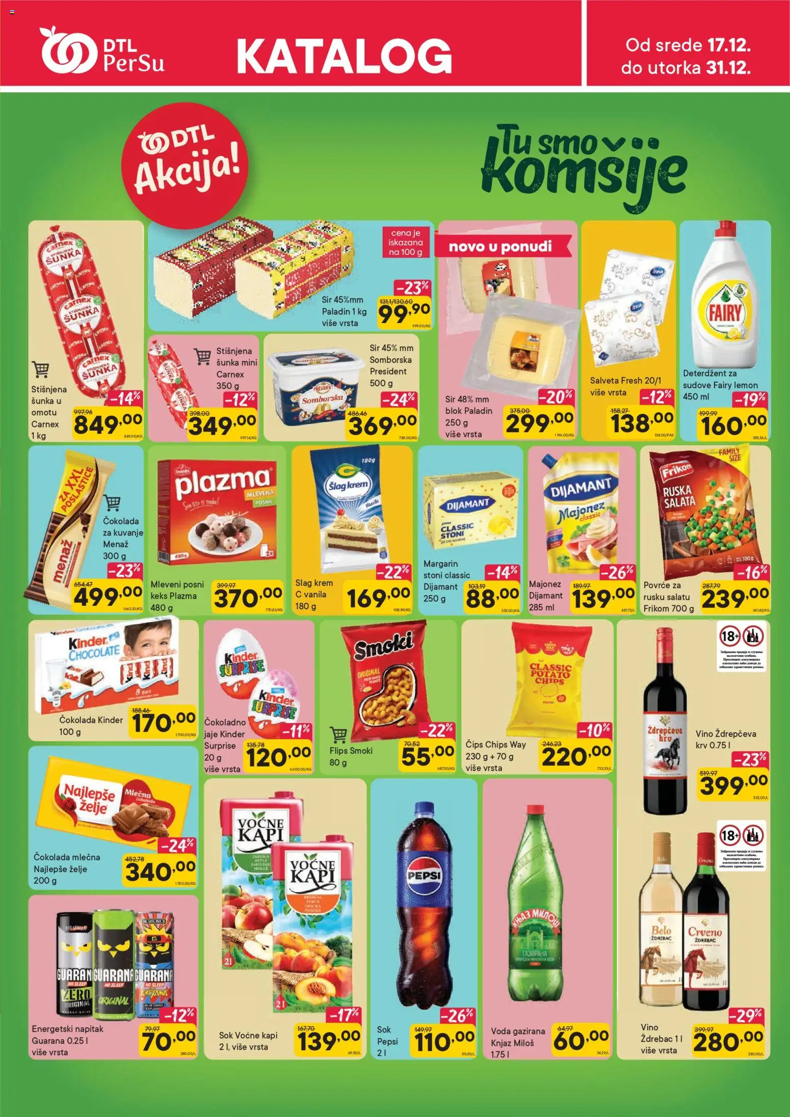 PerSu katalog - važi od 17.12.2025 | Strana: 1 | Proizvode: Majonez, Sto, Čokolada, Vino