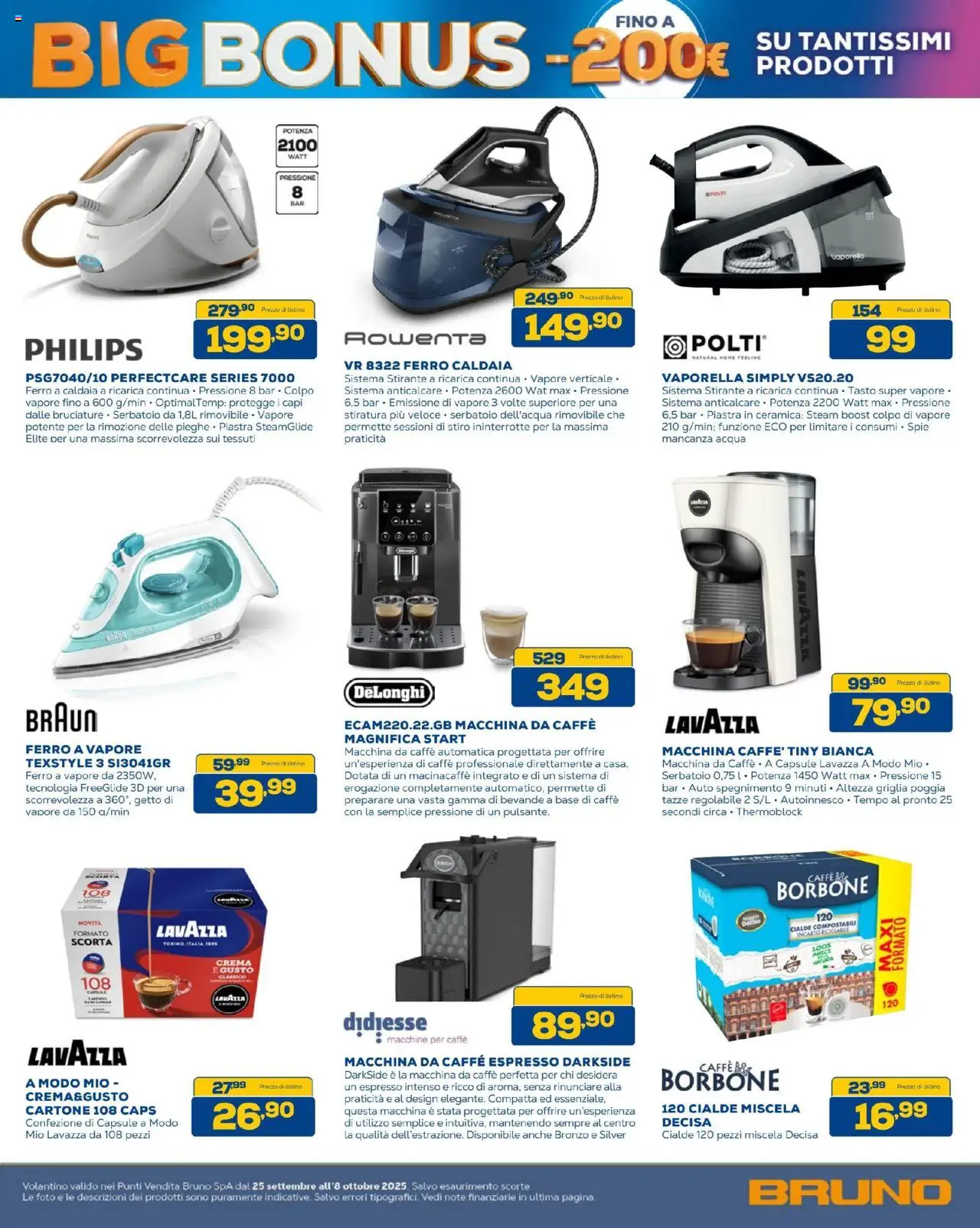 Volantino BRUNO del 25.09.2025 | Pagina: 31 | Prodotti: Crema, Macchina da caffe, Acqua, Griglia