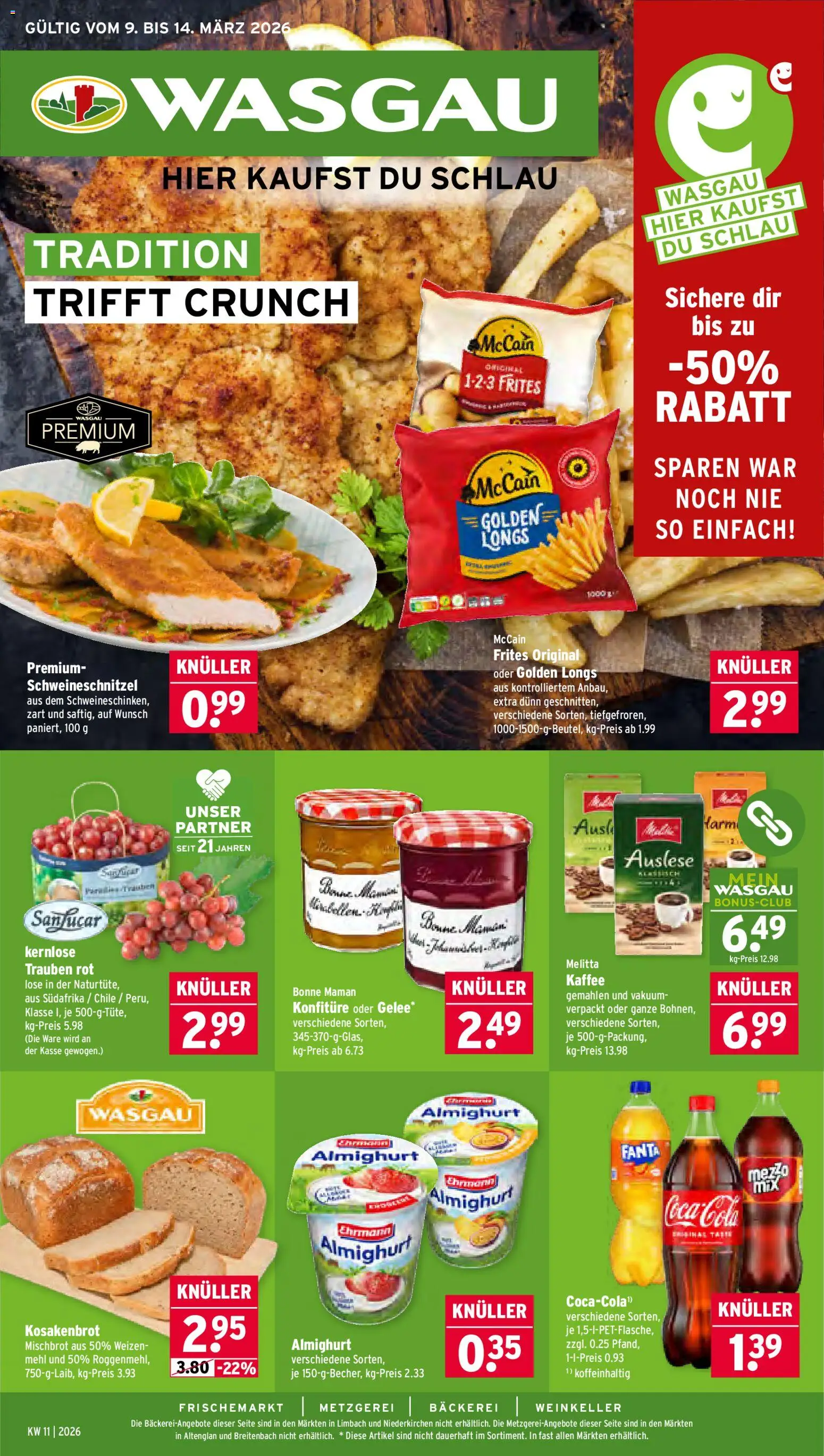 Wasgau Prospekt 	 – gültig ab 09.03.2026 | Seite: 1