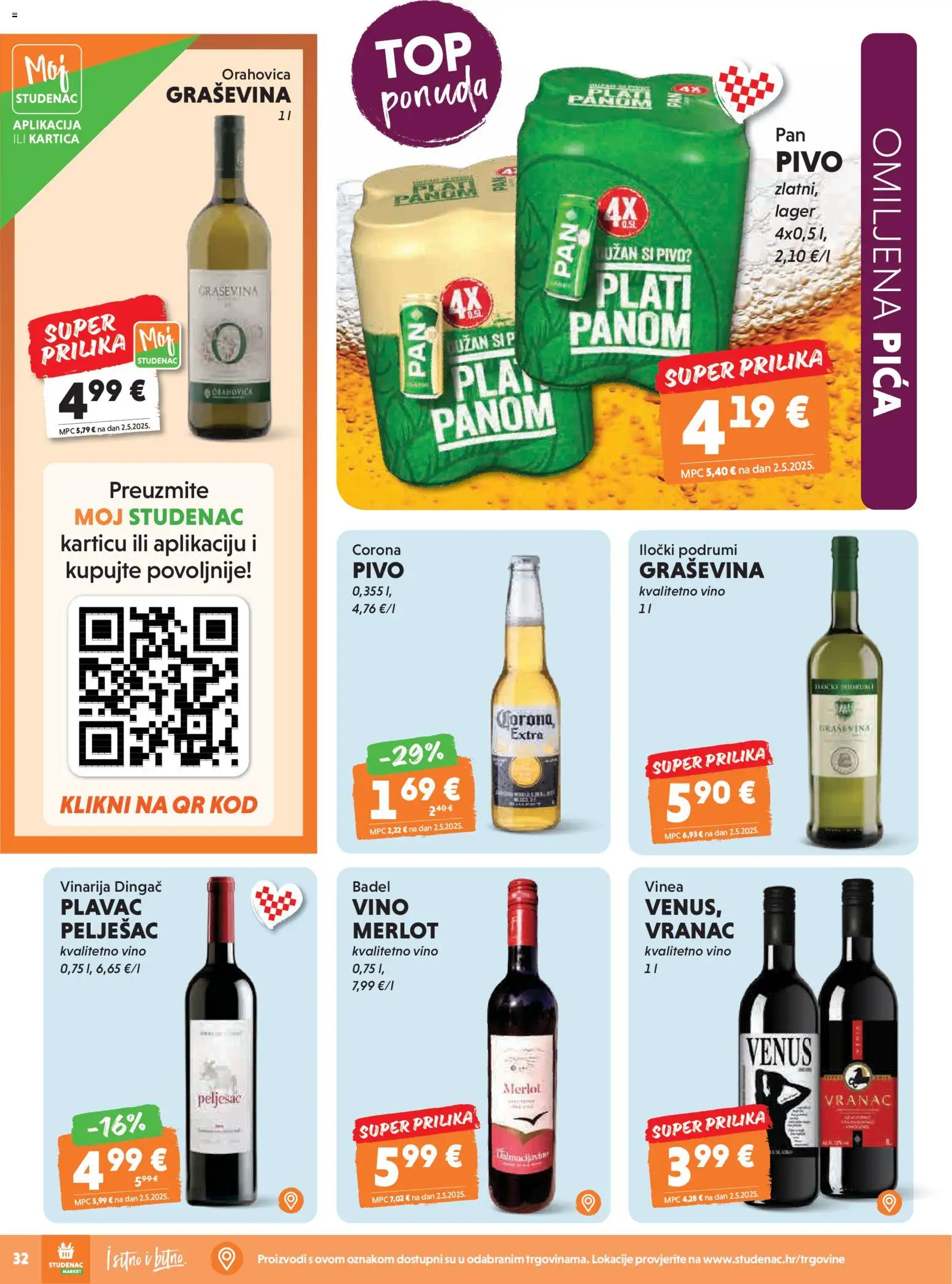 Studenac katalog | vrijedi od 29.04.2026 | Stranica: 32 | Proizvodi: Pica, Vino, Pivo