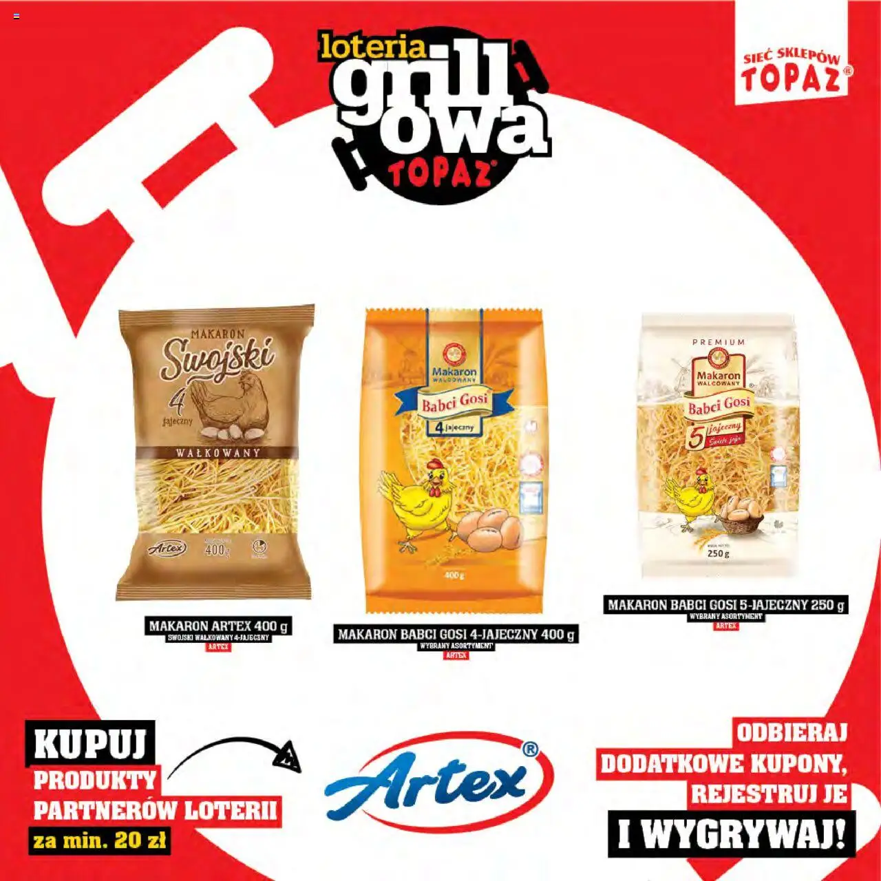 Topaz Gazetka - Katalog produktów Loteria Grillowa od 25.04.2025 | Strona: 23 | Produkty: Makaron