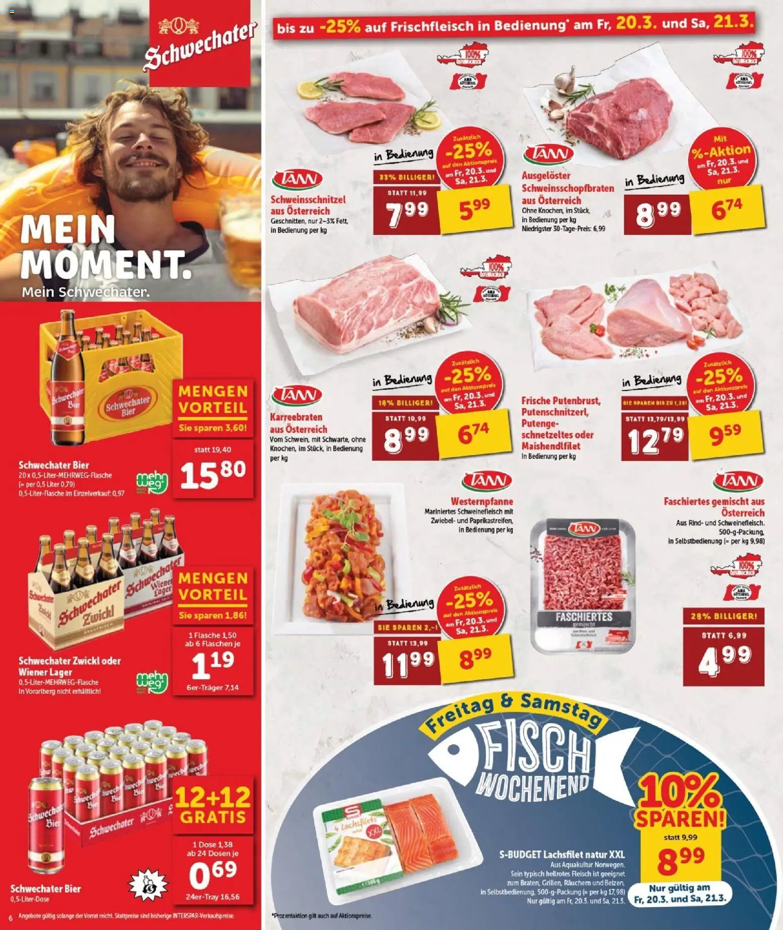 Interspar Flugblatt - Burgenland gültig ab 17.03.2026 | Seite: 6 | Produkte: Bier, Schweinefleisch, Fisch
