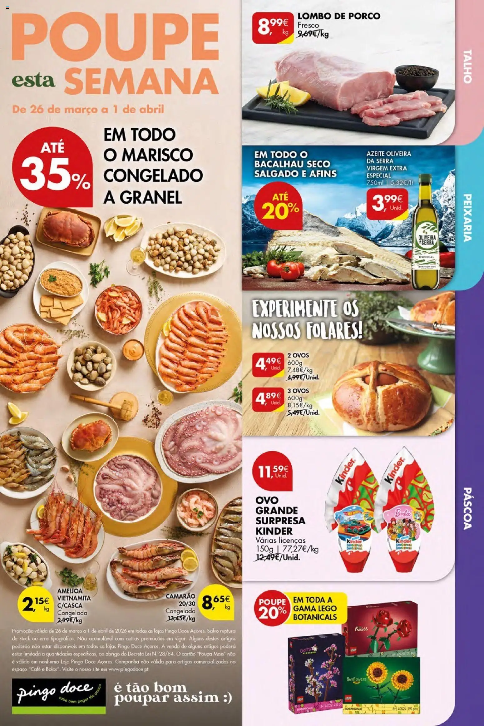 Pingo Doce Poupe Esta Semana Açores │ válido de 26.03.2026 | Página: 1 | Produtos: Azeite, Bacalhau, Camarão, Café