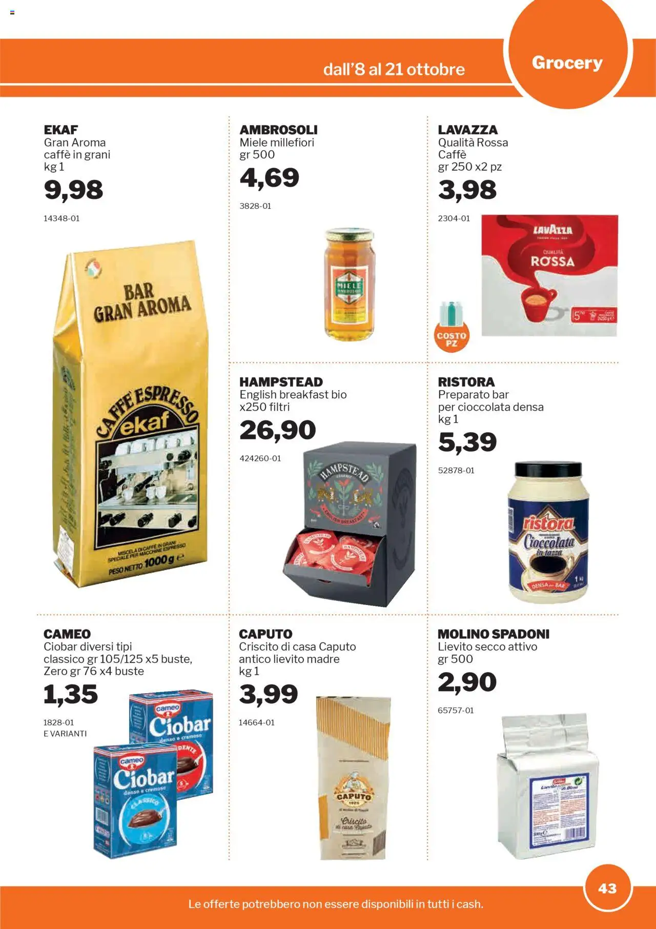 Volantino Sogegross del 08.10.2025 | Pagina: 43 | Prodotti: Caffè, Caffè in grani, Lavazza, Miele
