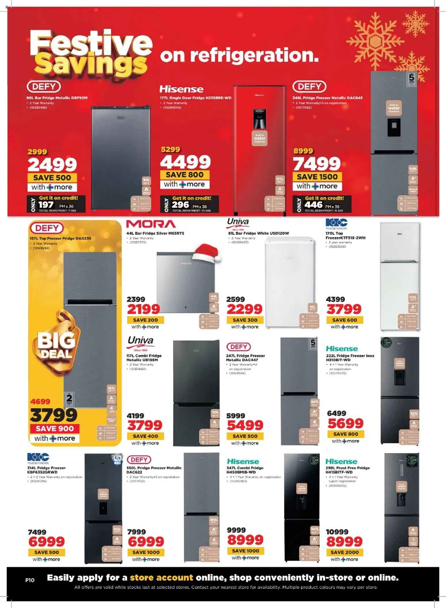 New HiFi Corp catalogue – valid from 02.12.2025 | Page: 10 | Products: Freezer, Freezer fridge, Fridge, Water