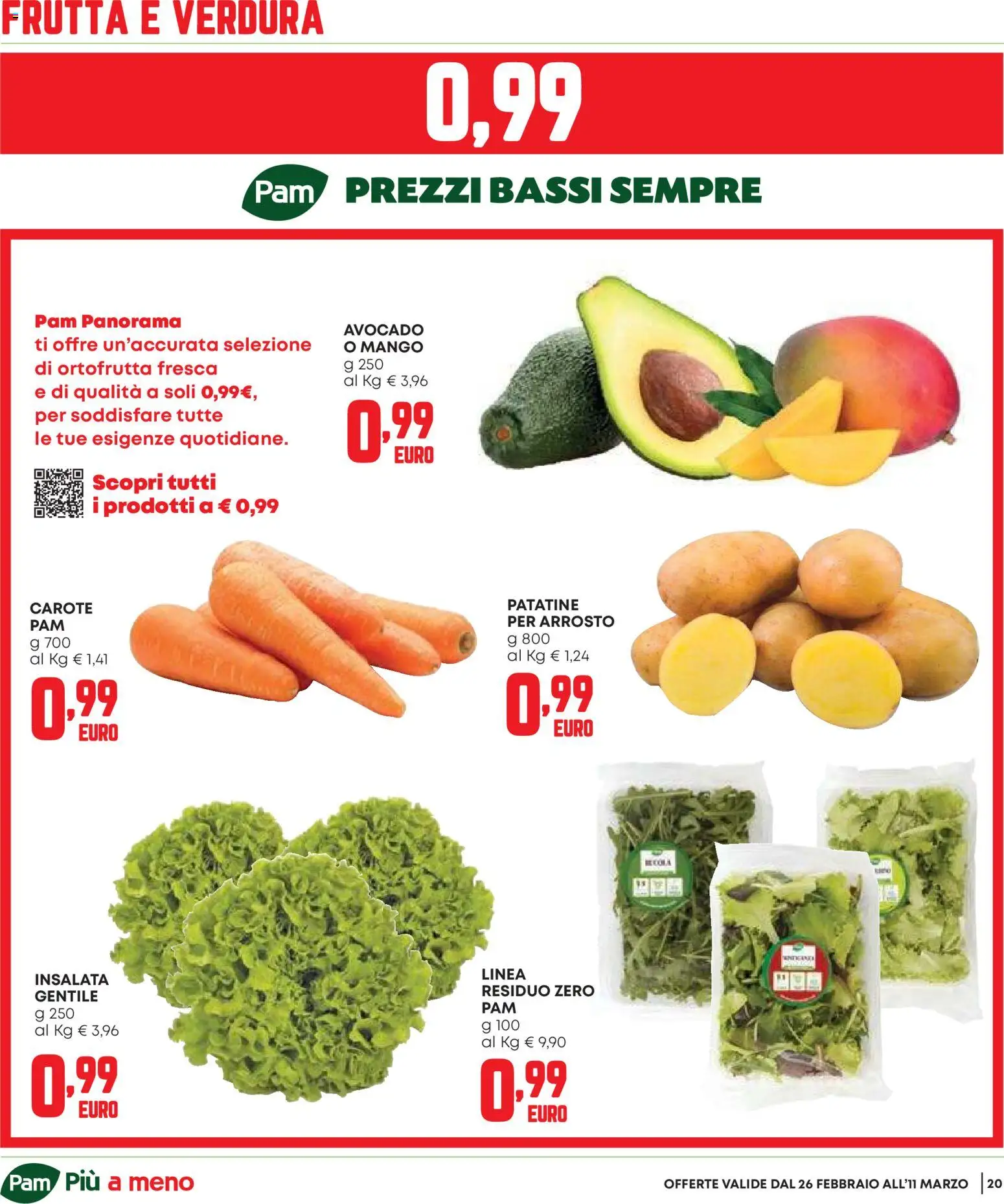 Volantino Panorama del 26.02.2026 | Pagina: 20 | Prodotti: Insalata, Avocado, Frutta, Mango