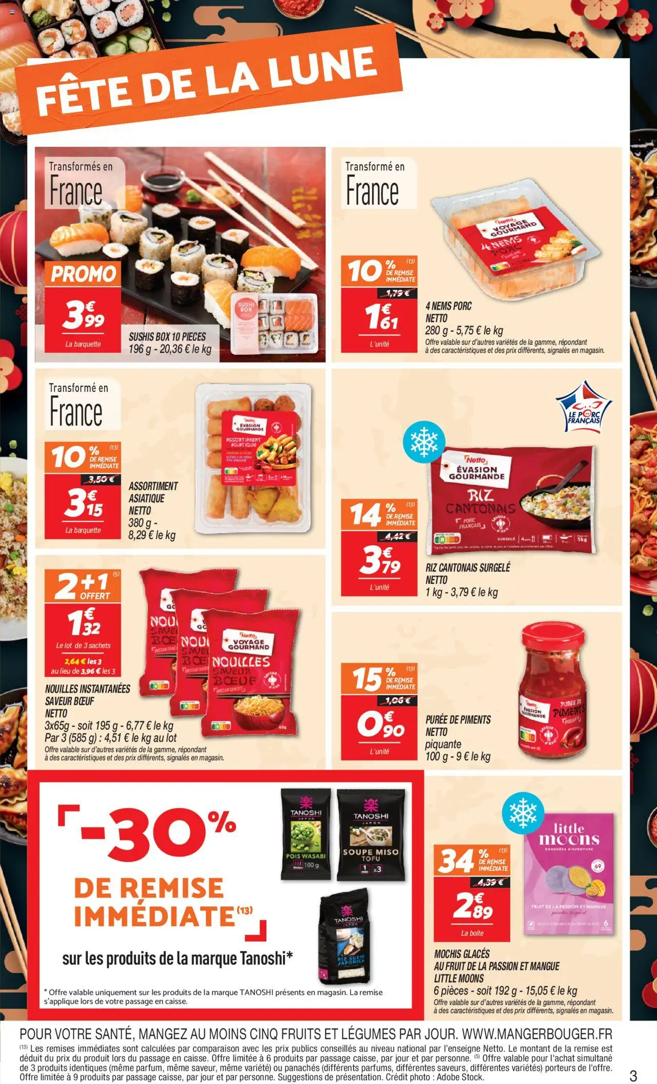  | Page: 3 | Produits: Mochis, Pois, Porc, Riz