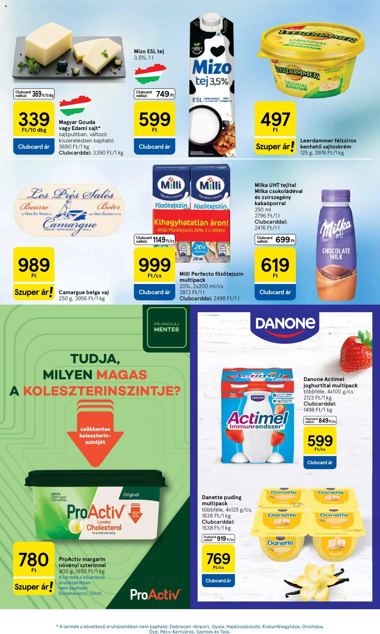 Tesco akciós ujság - amely érvényes a következő dátumtól: 16.04.2026 | Oldal: 19 | Termékek: Actimel, Margarin, Gouda, Tej