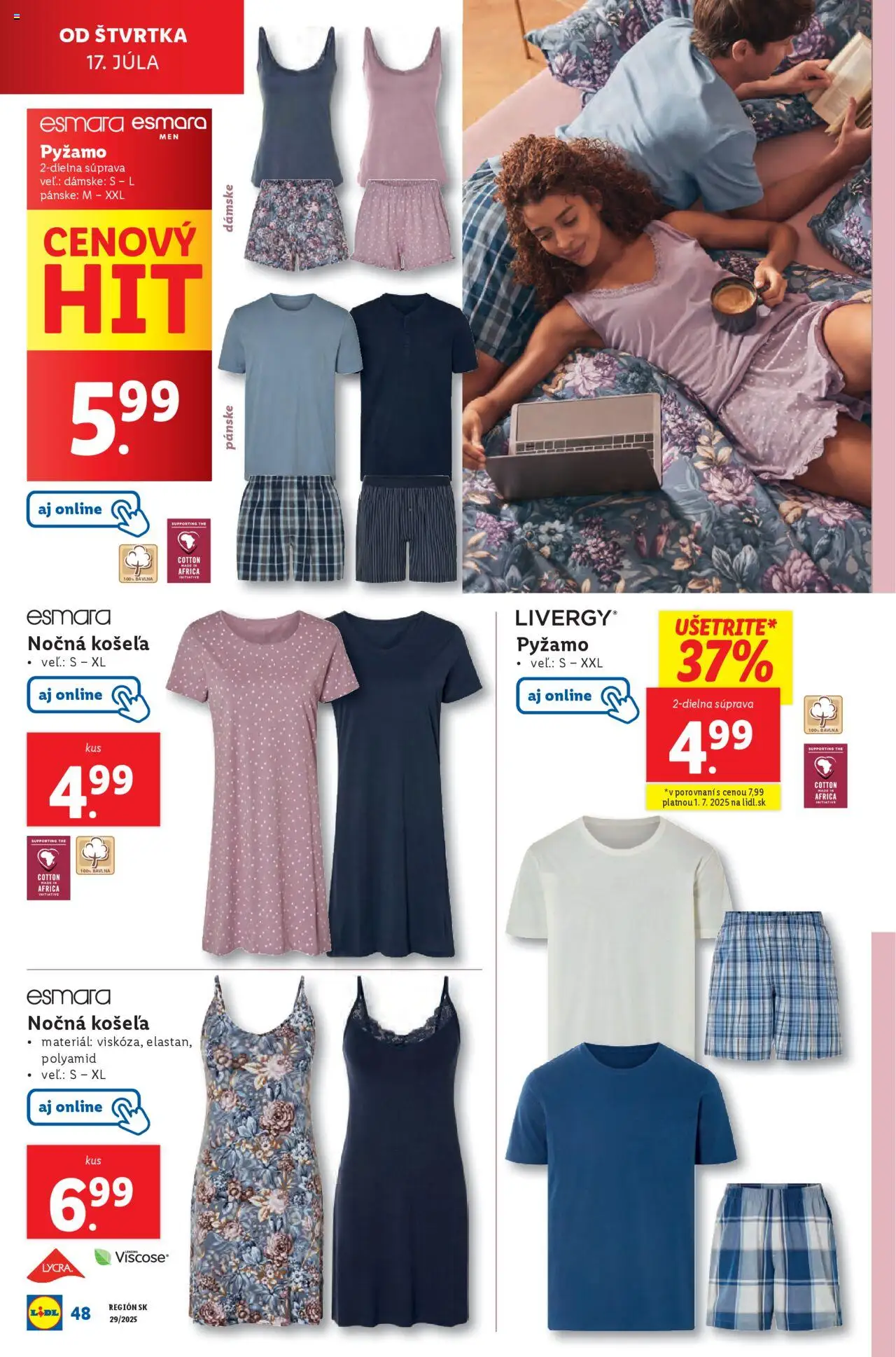Lidl leták │ platný od 14.07.2025 | Strana: 58 | Produkty: Košeľa, Pyžamo
