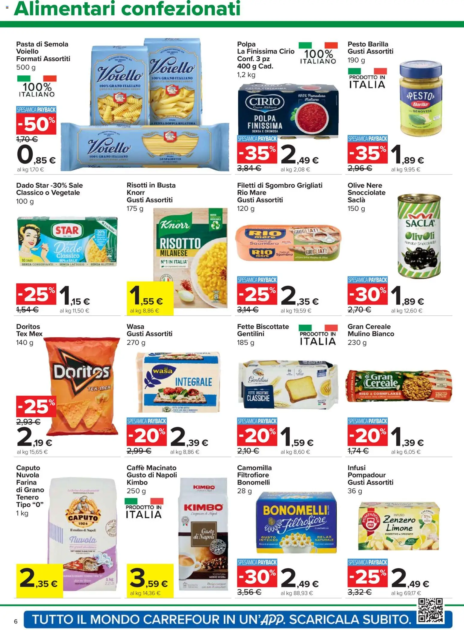 Volantino Carrefour del 02.01.2026 | Pagina: 6 | Prodotti: Olive, Pesto, Sgombro, Macinato