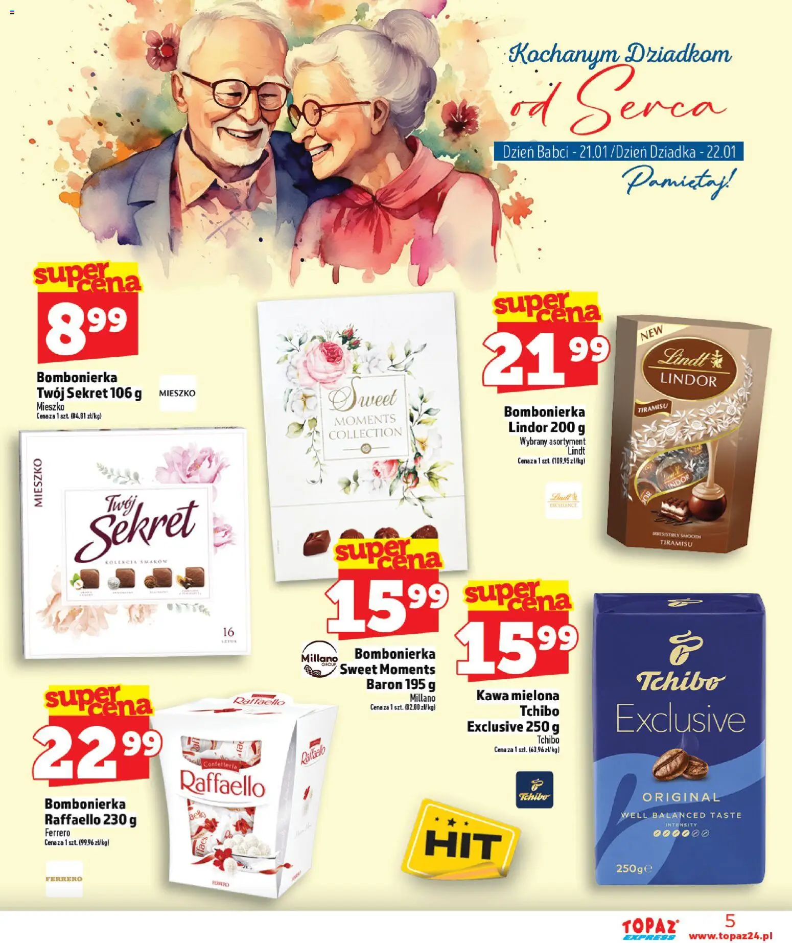 Topaz Gazetka - Express od 15.01.2026 | Strona: 5 | Produkty: Tiramisu, Tchibo exclusive, Tchibo, Kawa