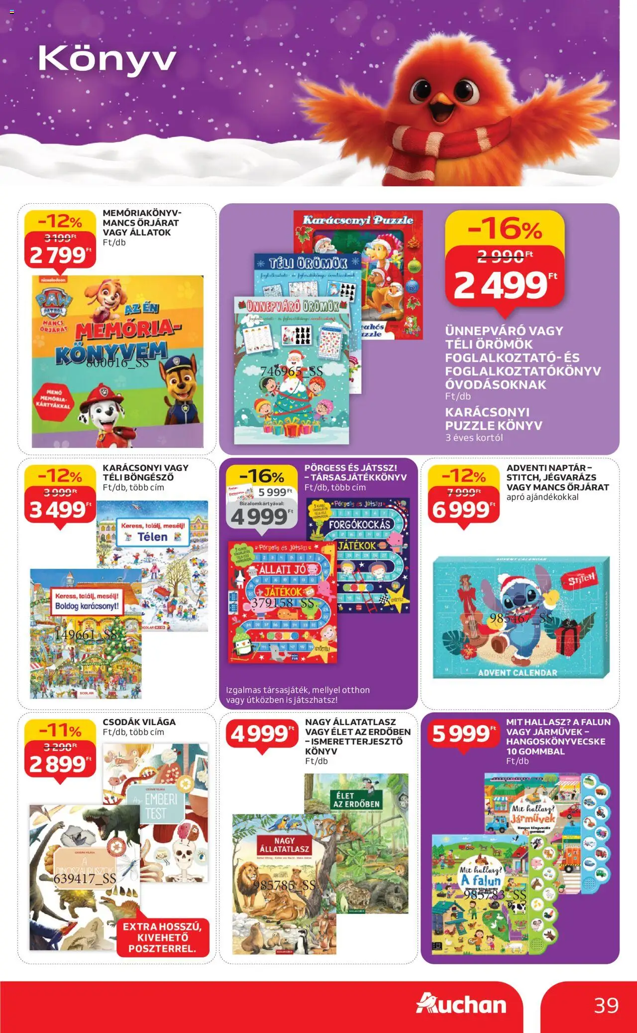 Auchan akciós ujság - amely érvényes a következő dátumtól: 24.10.2025 | Oldal: 39 | Termékek: Puzzle, Játékok