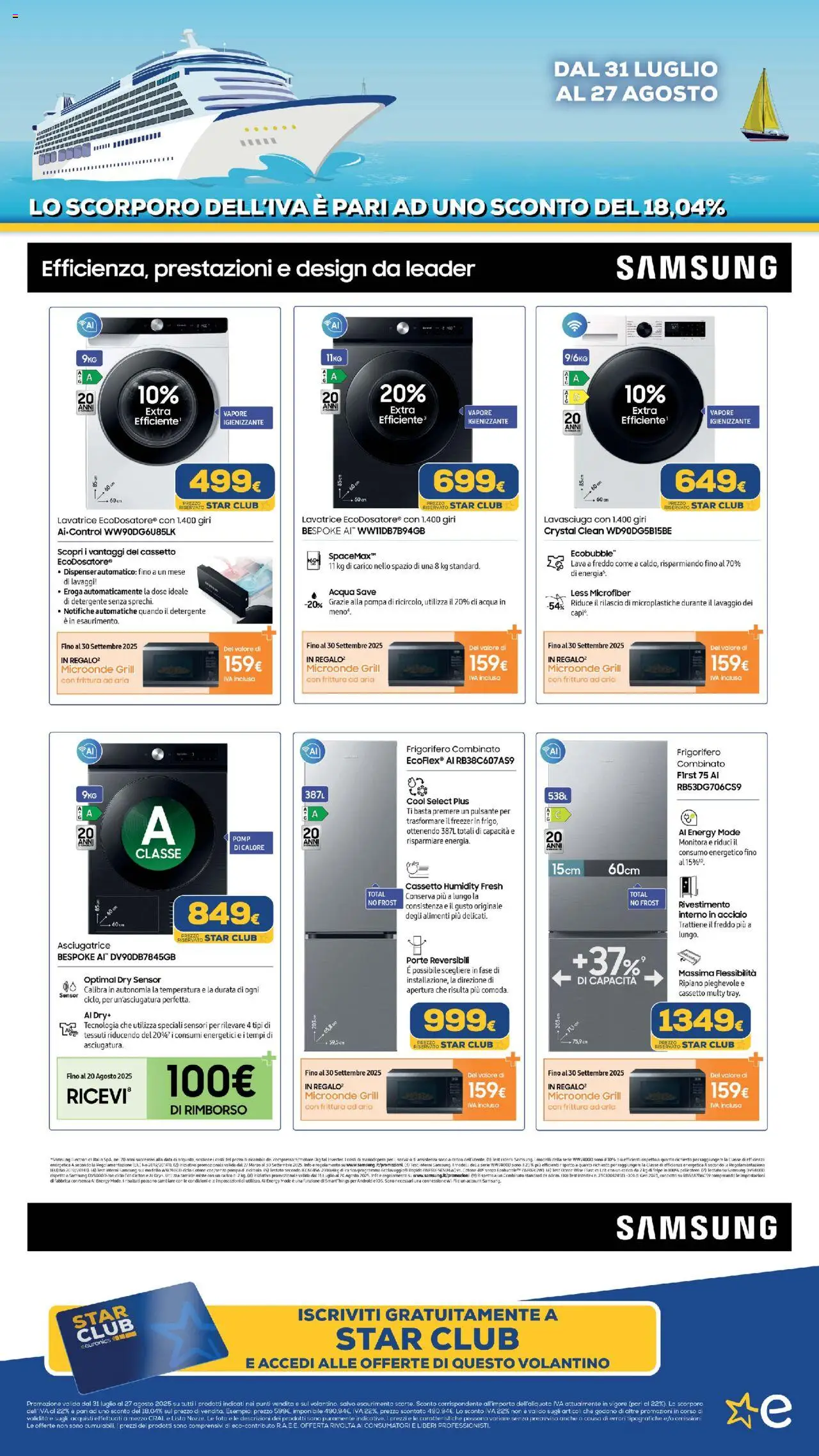Volantino Euronics del 31.07.2025 | Pagina: 29 | Prodotti: Microonde, Lavasciuga, Detergente, Data