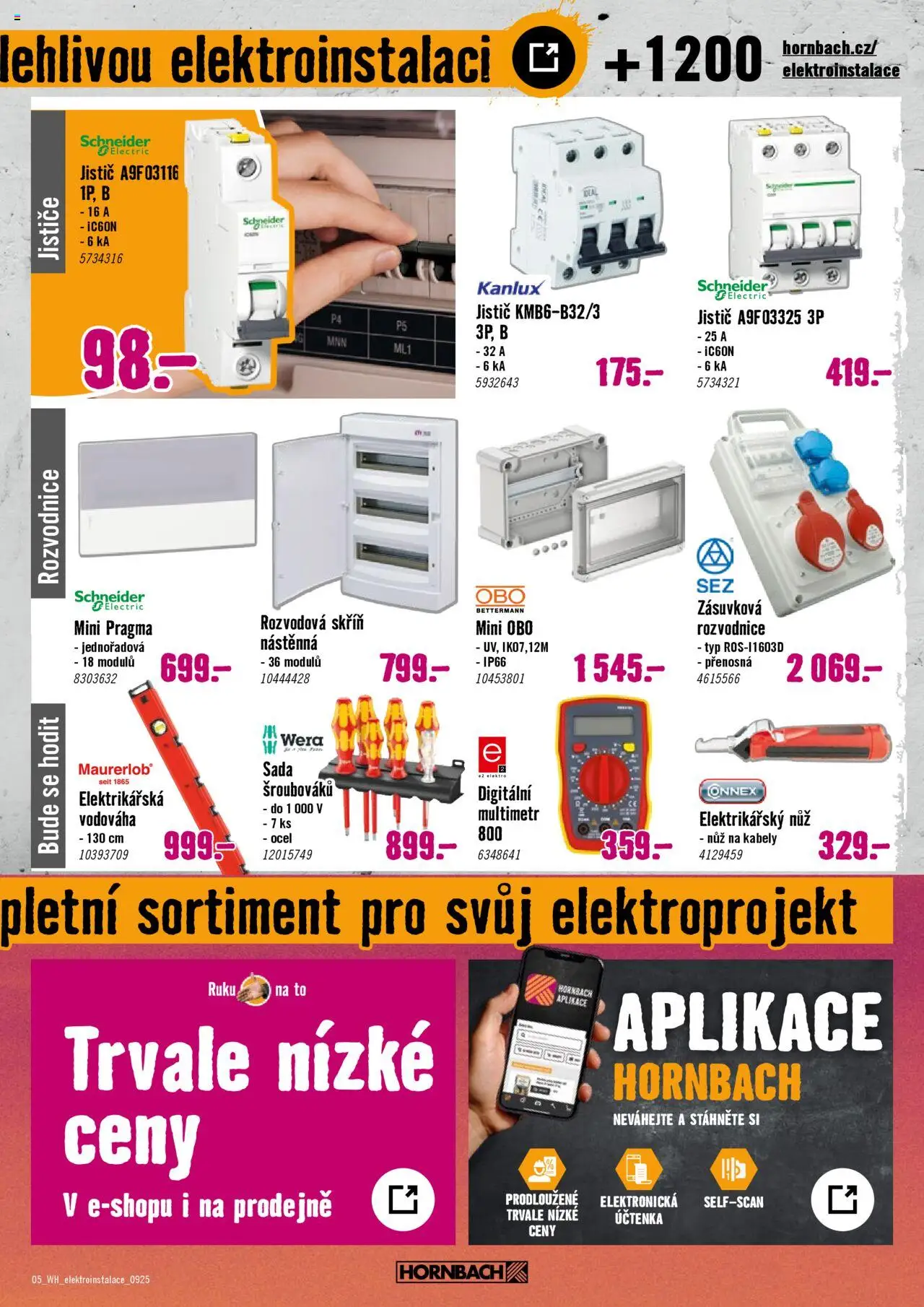 HORNBACH leták - Elektroinstalace od 10.09.2025 | Strana: 5 | Produkty: Multimetr, Nůž, Elektro, Skříň