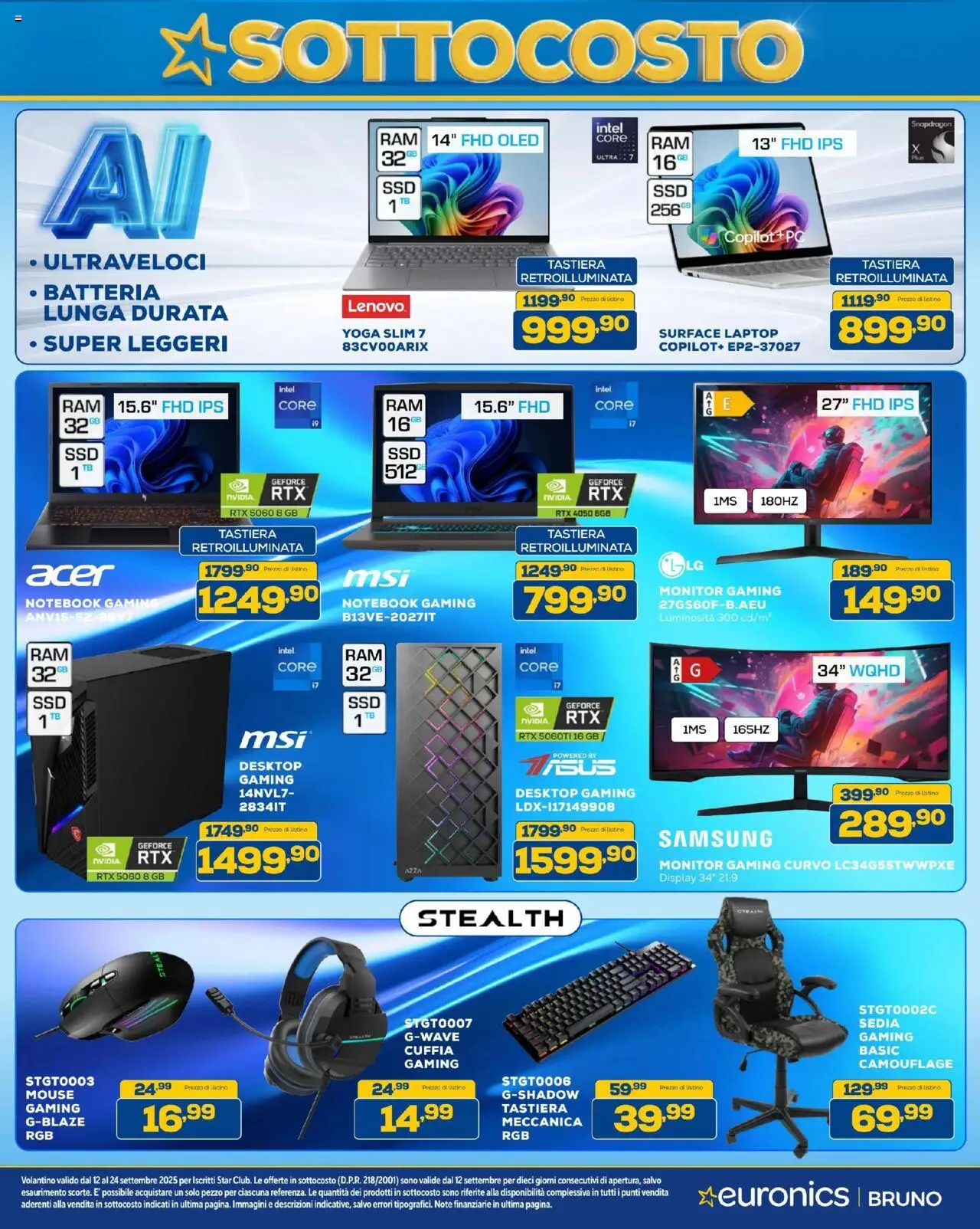 Volantino BRUNO del 12.09.2025 | Pagina: 10 | Prodotti: Monitor, Mouse, Tastiera, Samsung