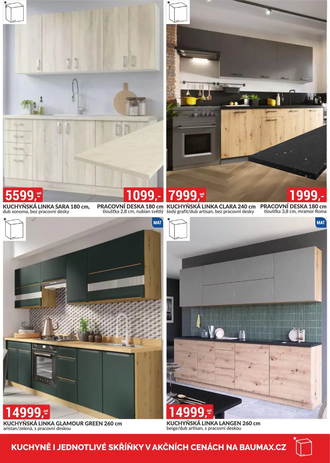 BAUMAX leták - Moderní styl, dostupná cena od 01.08.2025 | Strana: 47 | Produkty: Kuchyňská linka, Pracovní deska, Desky, Kuchyně