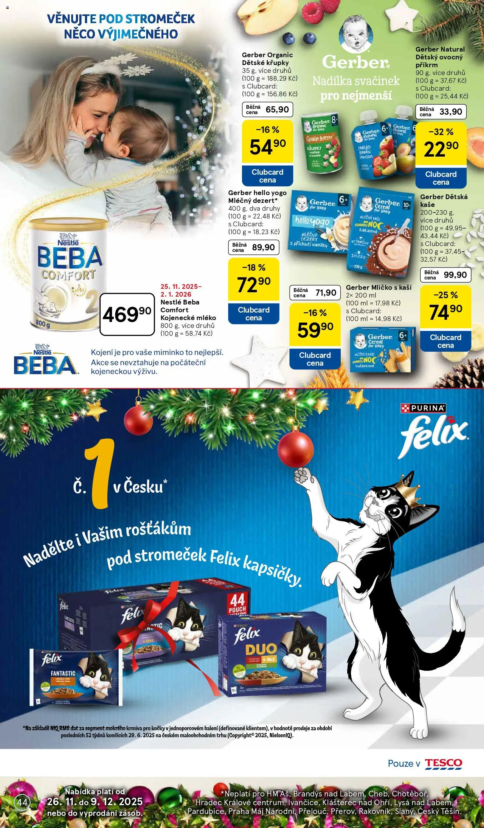 Tesco katalog od 25.11.2025 | Strana: 44 | Produkty: Nestlé Beba, Felix fantastic, Beba, Křupky