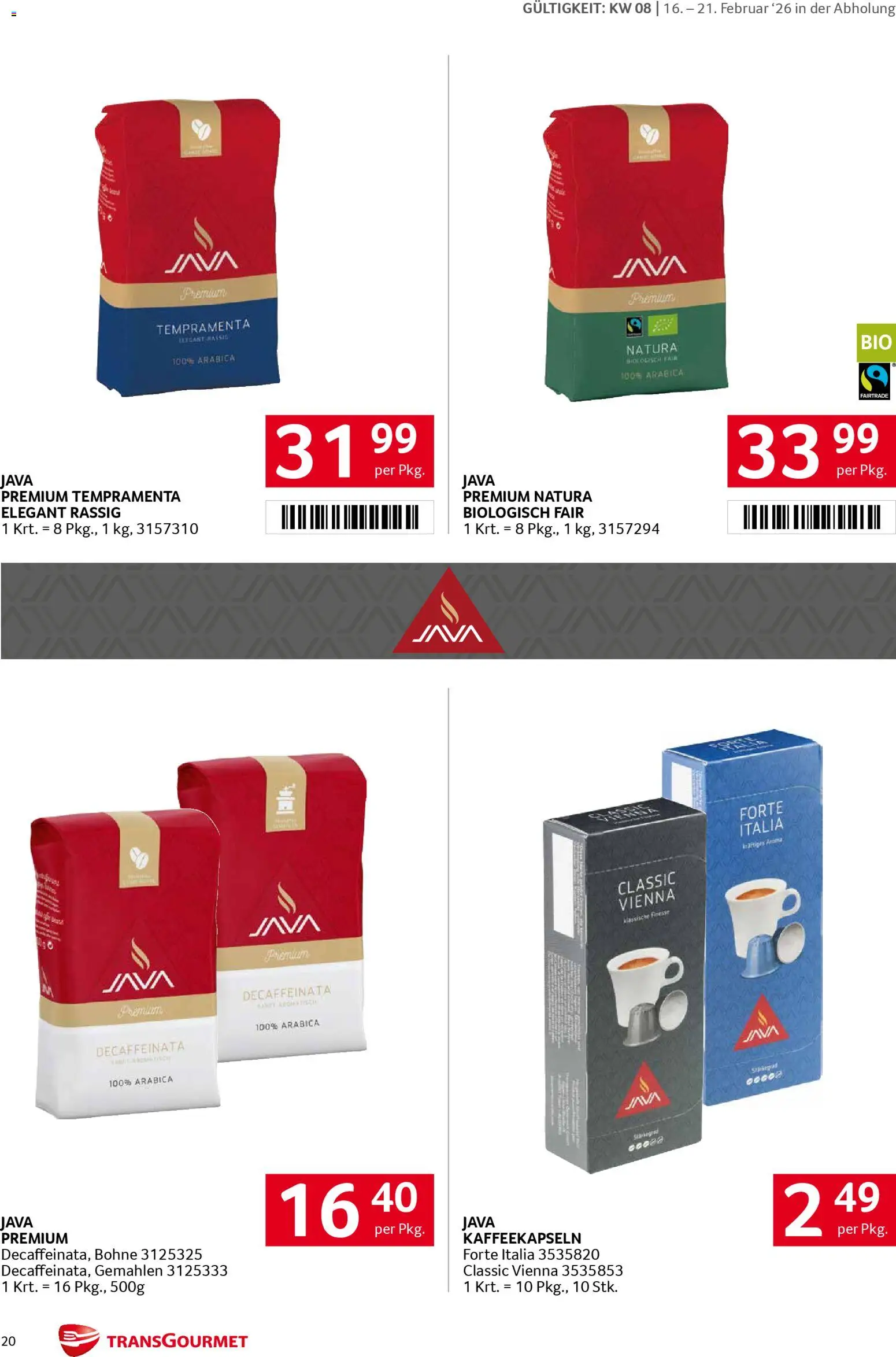 Transgourmet Flugblatt gültig ab 16.02.2026 | Seite: 20