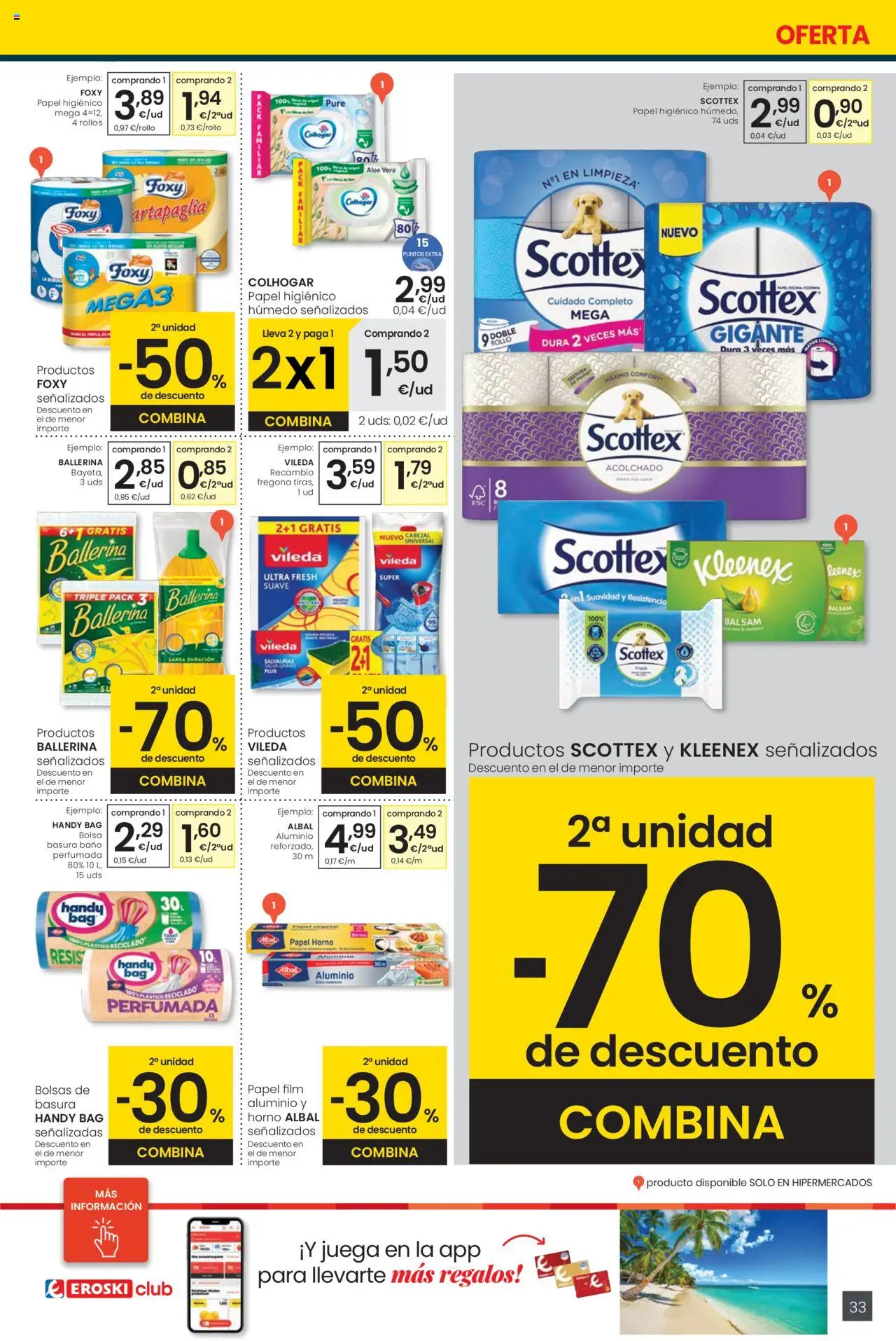 Eroski folleto │ válido desde el 29.05.2025 | Página: 33 | Productos: Papel higienico, Bolsa, Horno, Baño