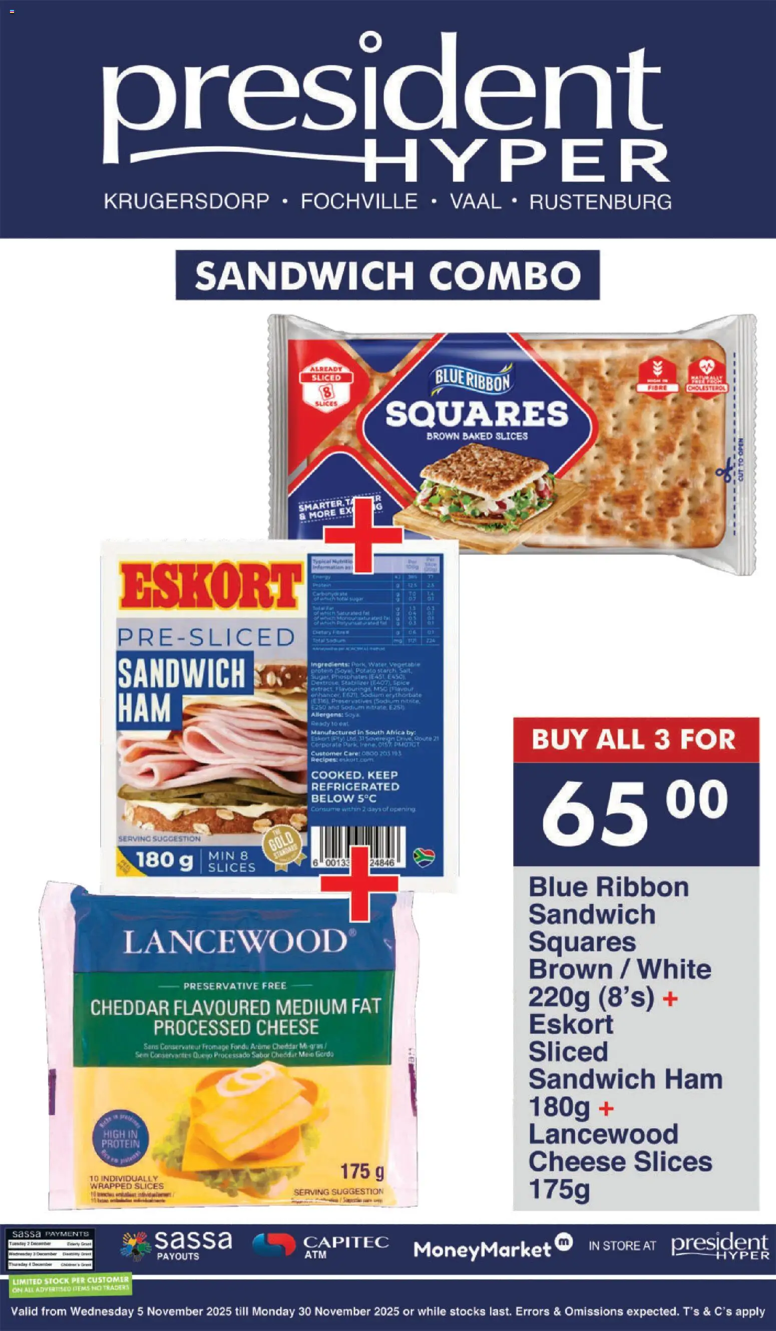 New President Hyper catalogue – valid from 05.11.2025 | Page: 7 | Products: Detergente líquido, Ham, Stock, Preservative