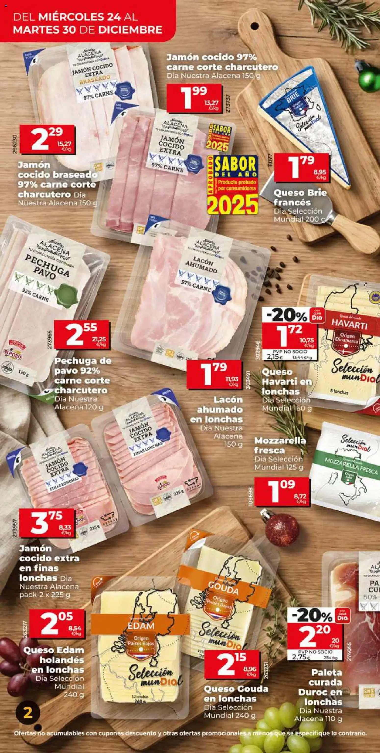 Dia - folleto Market │ válido desde el 24.12.2025 | Página: 2 | Productos: Queso, Jamón, Jamón cocido, Queso Gouda