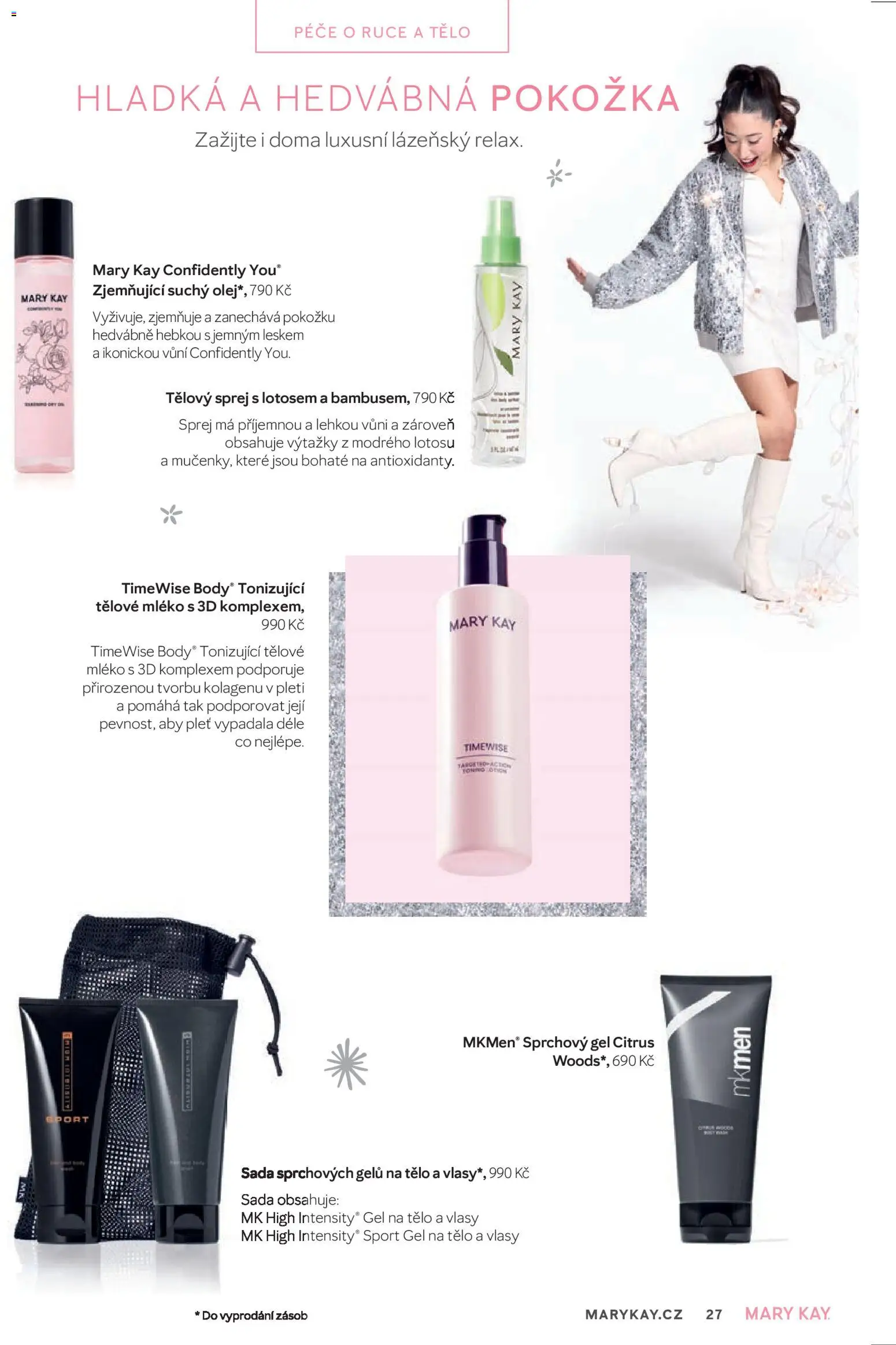 Mary Kay kniha o kráse od 01.01.2026 | Strana: 27 | Produkty: Tělové mléko, Sprchový gel, Mléko, Olej