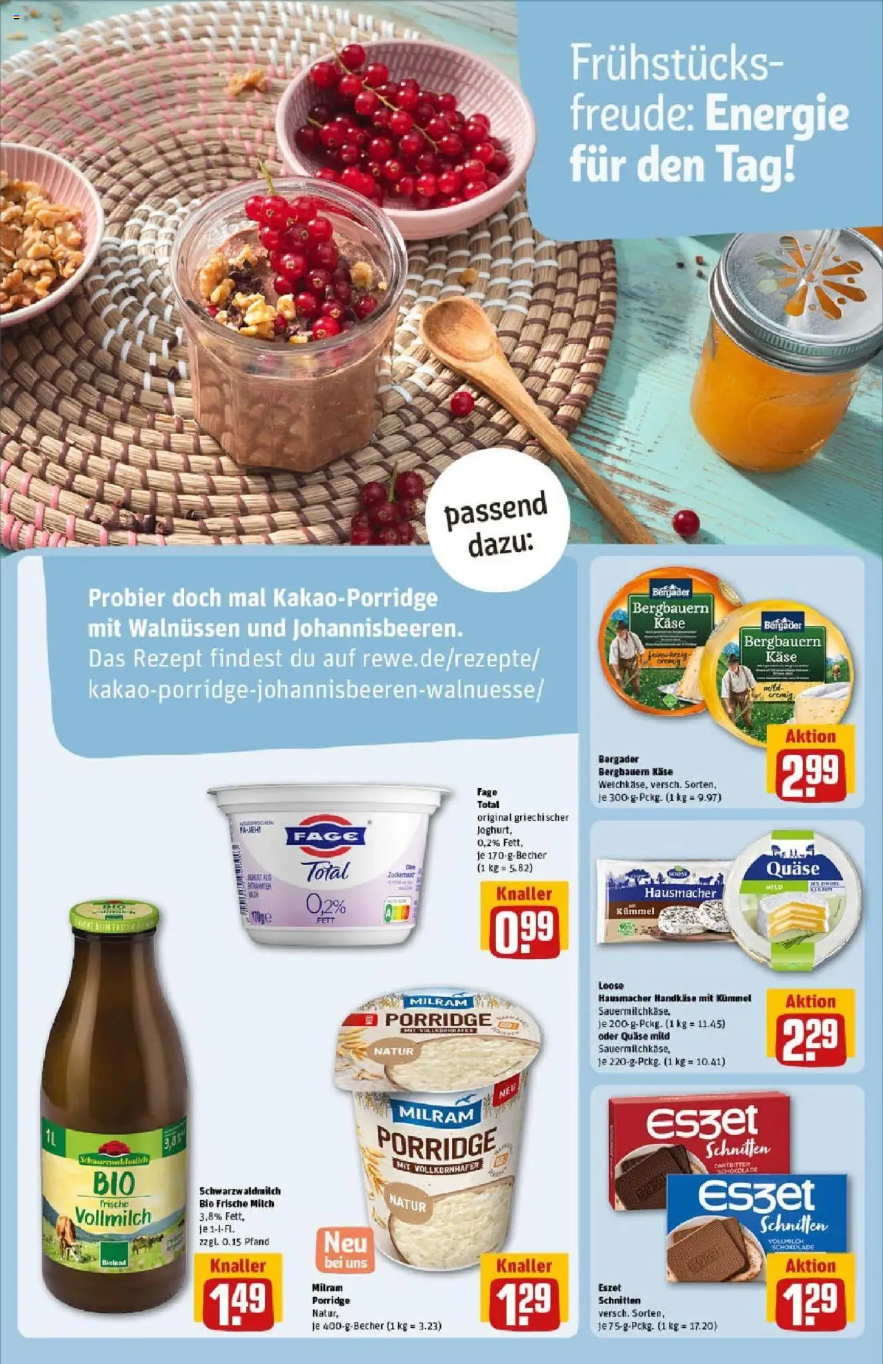Rewe prospekt Erkelenz	 - gültig ab dem 11.08.2025 | Seite: 16 | Produkte: Milch, Käse, Milram