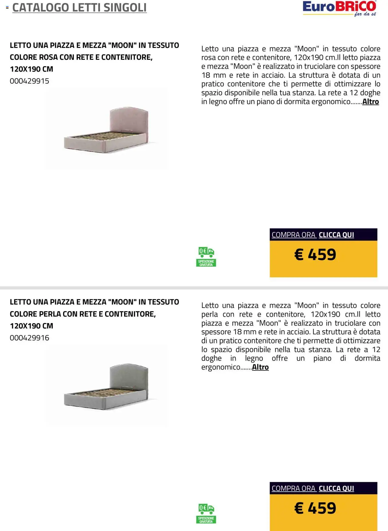 Volantino Eurobrico del 23.07.2025 | Pagina: 38 | Prodotti: Contenitore, Letto