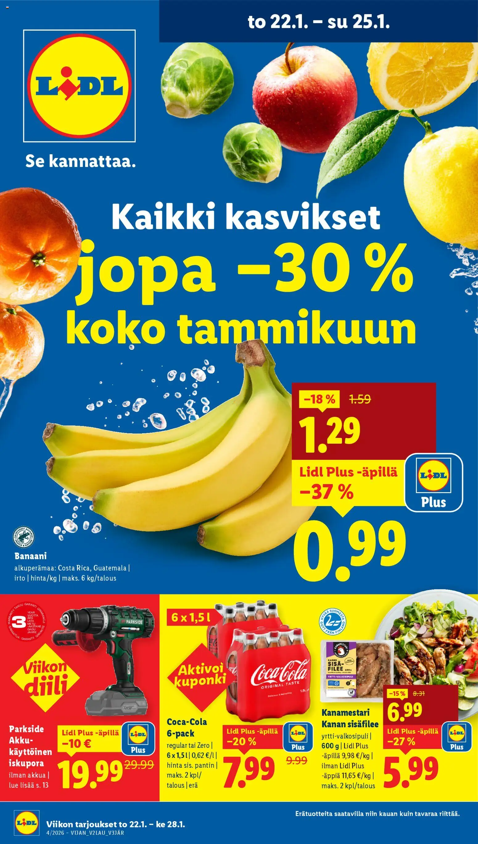 Lidl tarjoukset - Rovaniemi – voimassa 22.01.2026 alkaen | Sivu: 1 | Tuotteet: Akku
