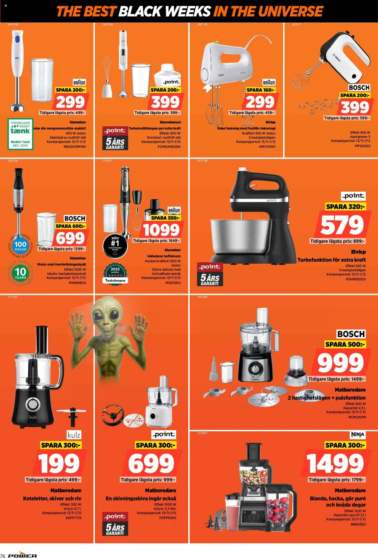 Power reklamblad aktuell från 17.11.2025 | Sida: 76 | Produkter: Stavmixer, Matberedare, Elvisp, Blender