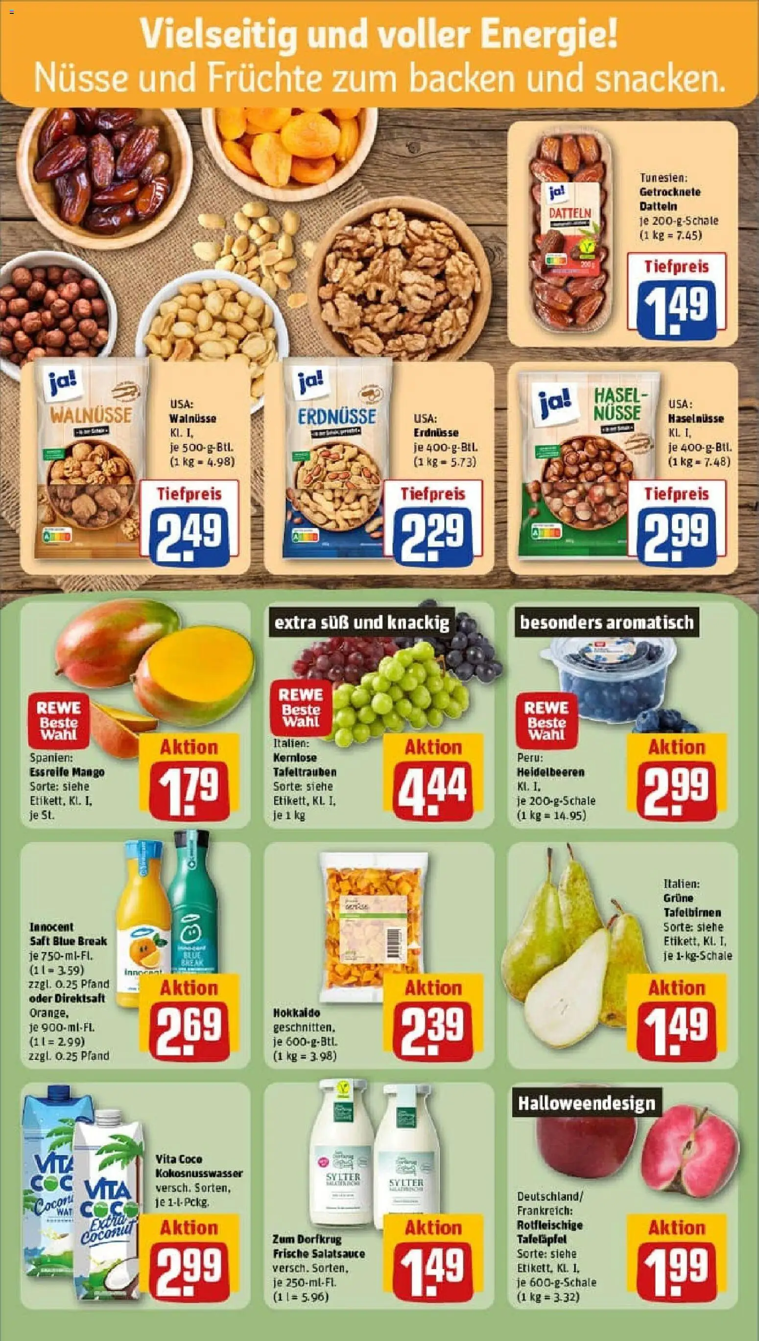 Rewe prospekt Delligsen	 – gültig ab 26.10.2025 | Seite: 8 | Produkte: Erdnüsse, Dressing, Heidelbeeren, Nüsse