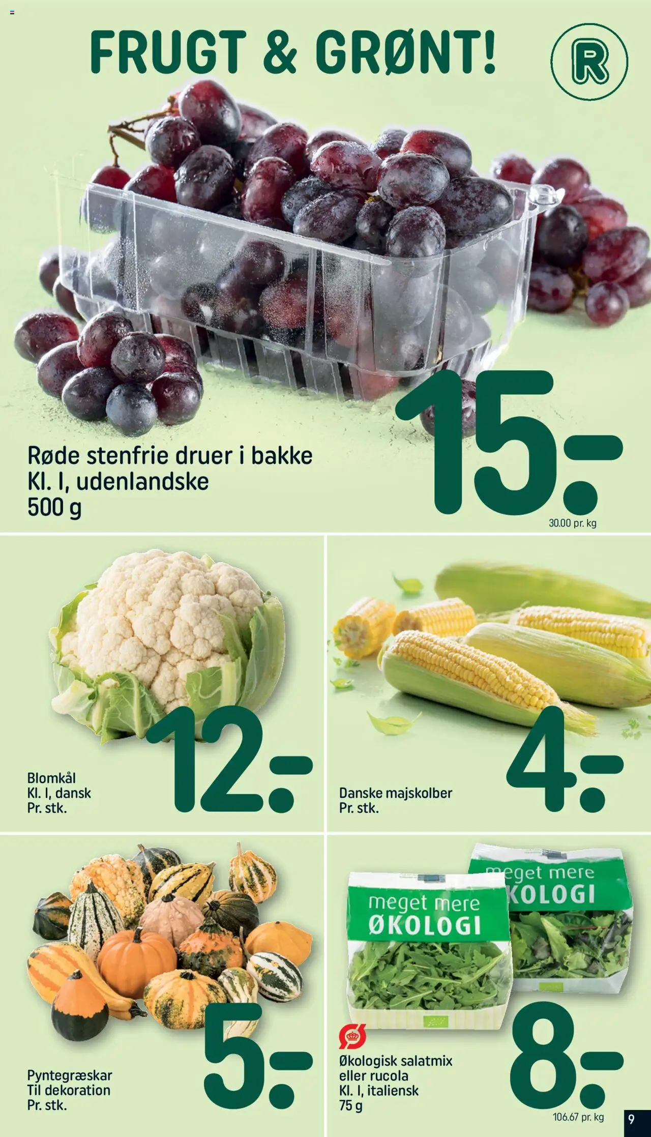 Rema 1000 tilbudsavis – gyldig fra 21.09.2025 | Side: 9 | Produkter: Majskolber, Blomkål