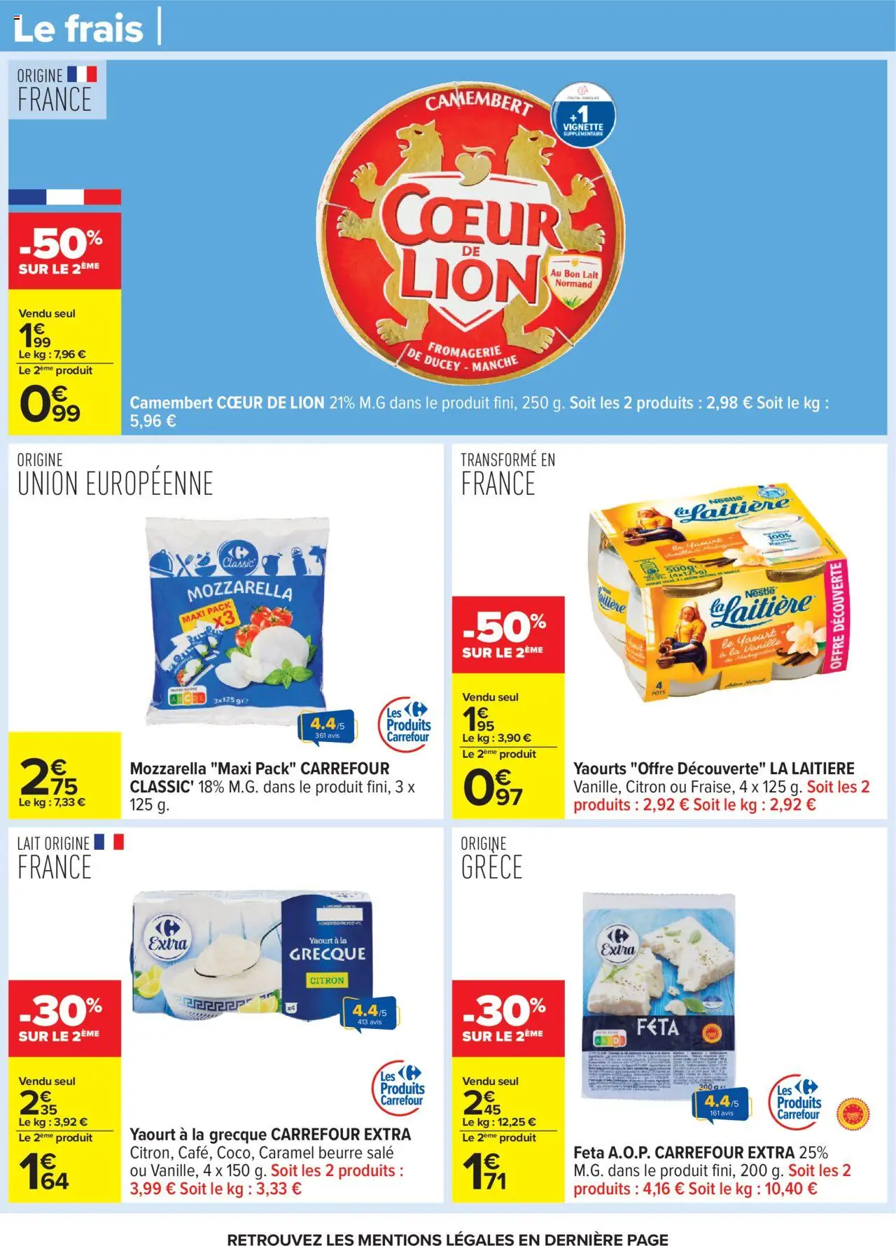  | Page: 10 | Produits: Citron, Feta, Yaourt à La Grecque, Beurre